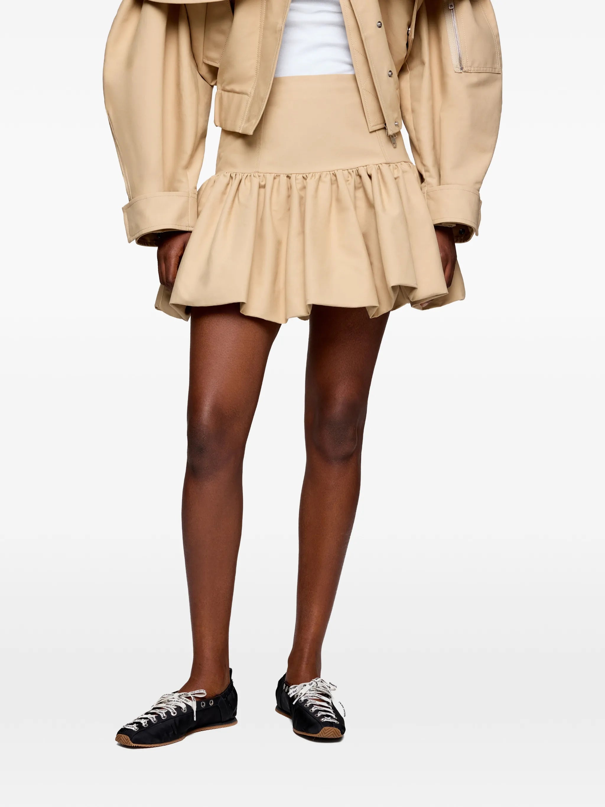 skirt in beige cotton