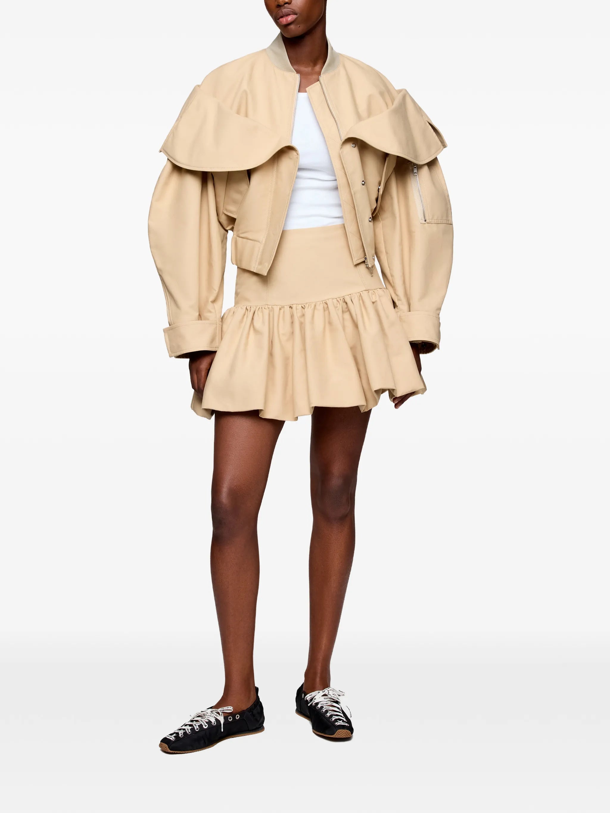skirt in beige cotton