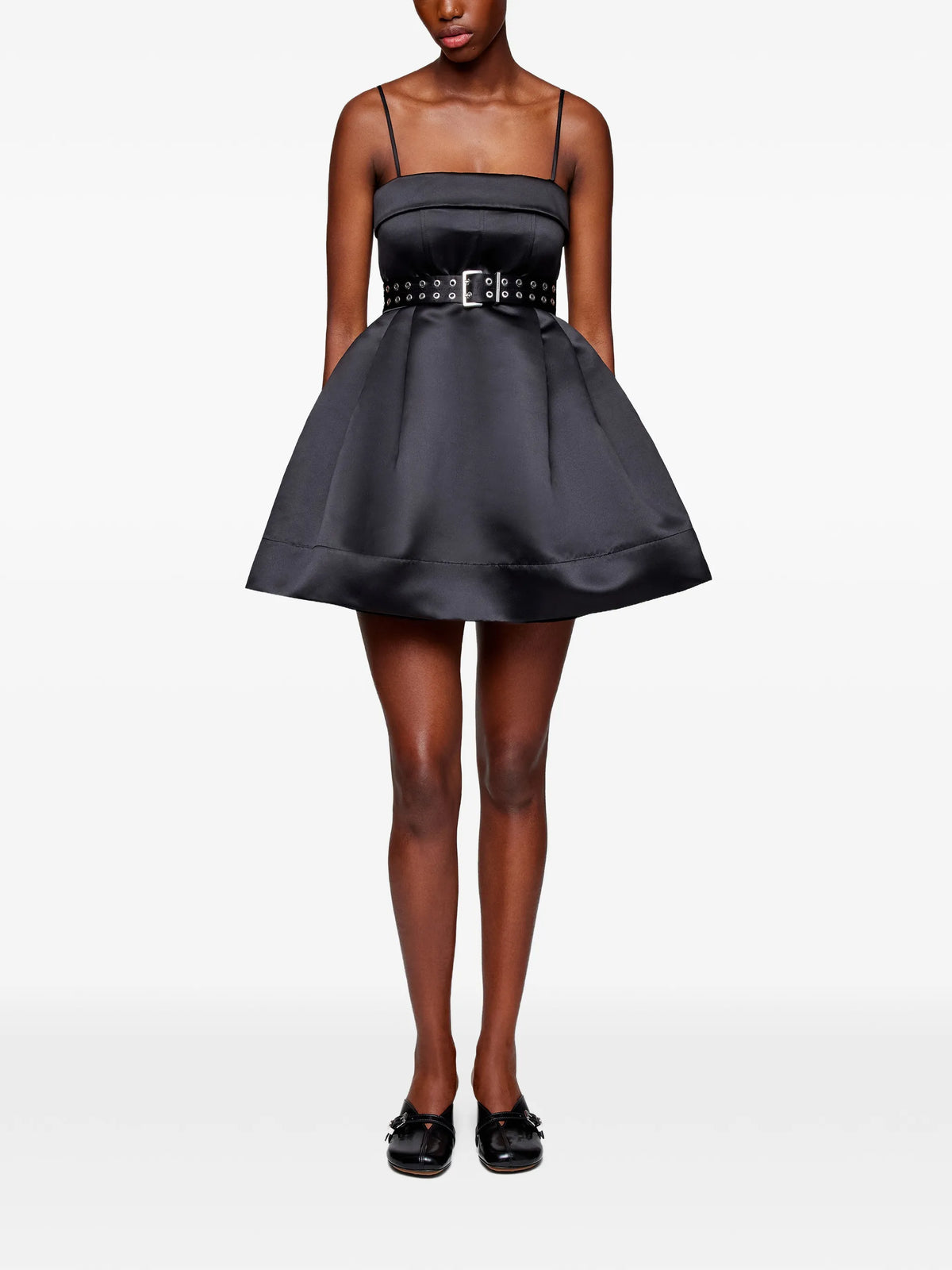 dress in black satin