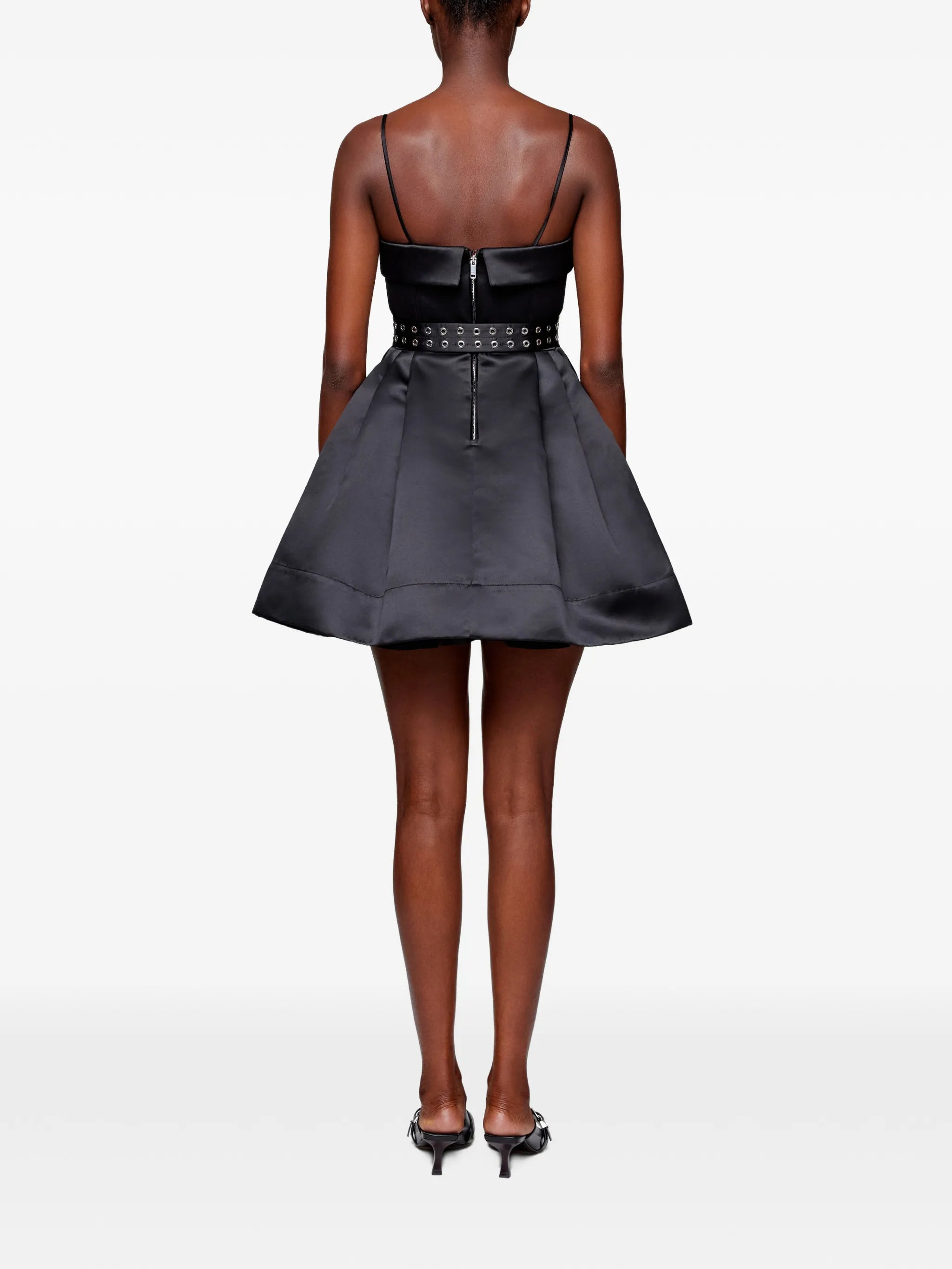 dress in black satin