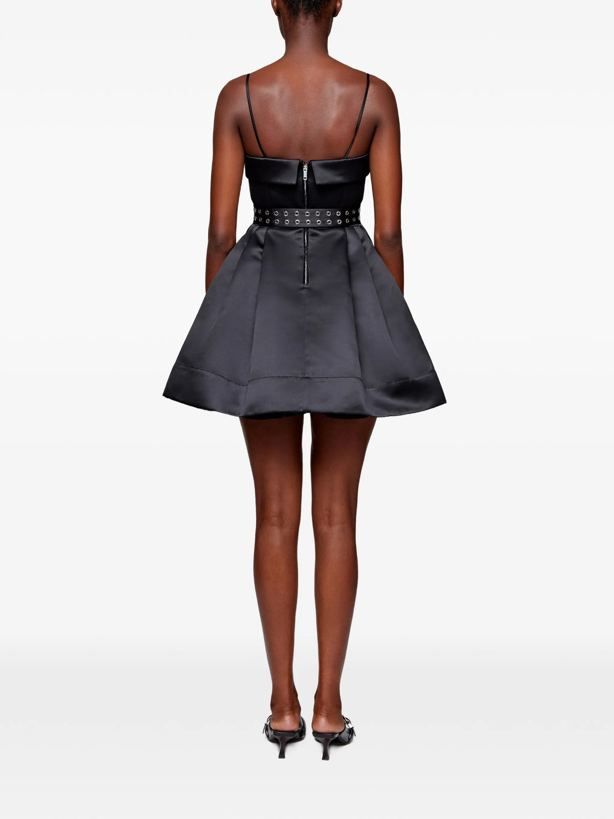 dress in black satin