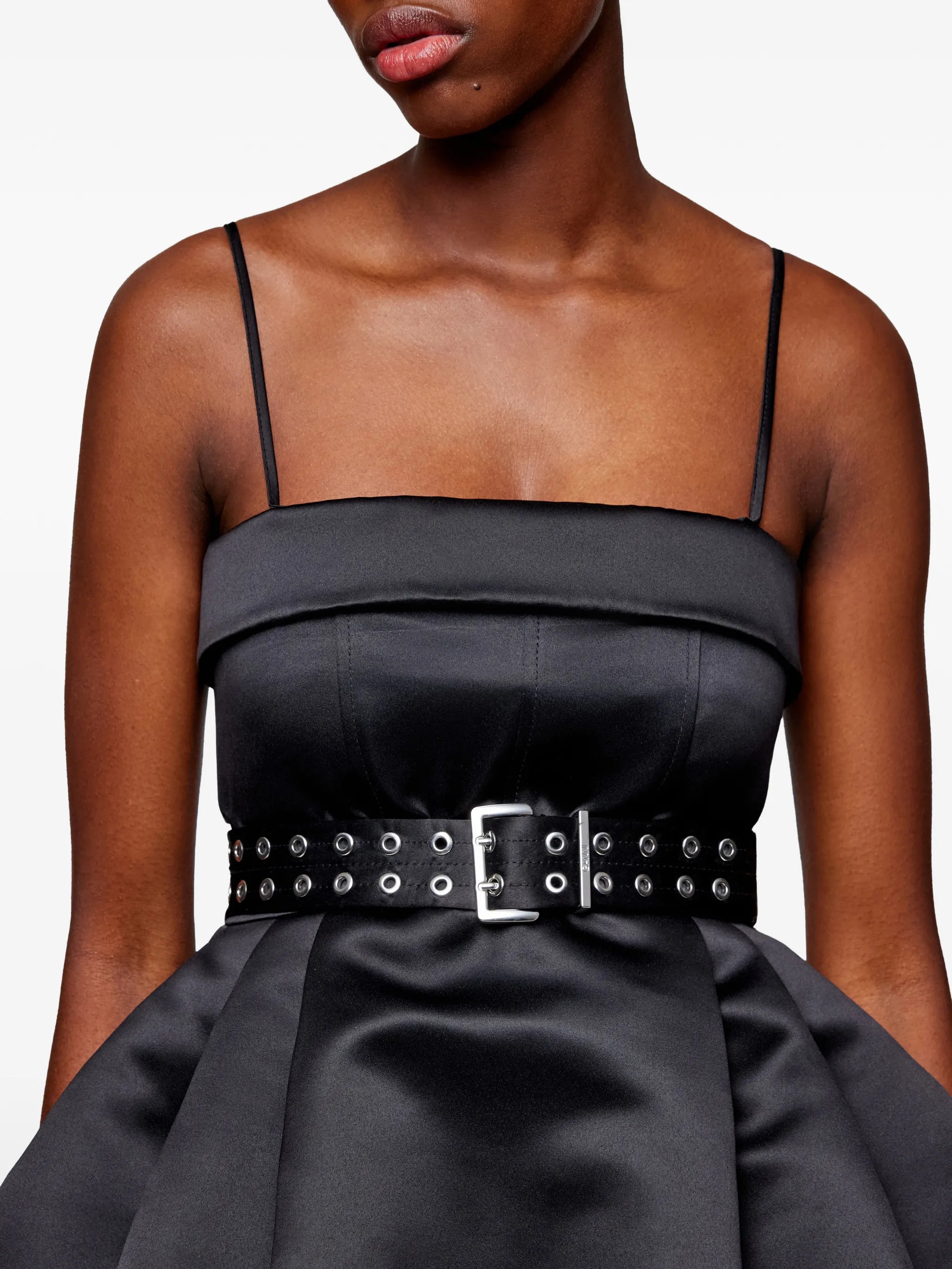 dress in black satin