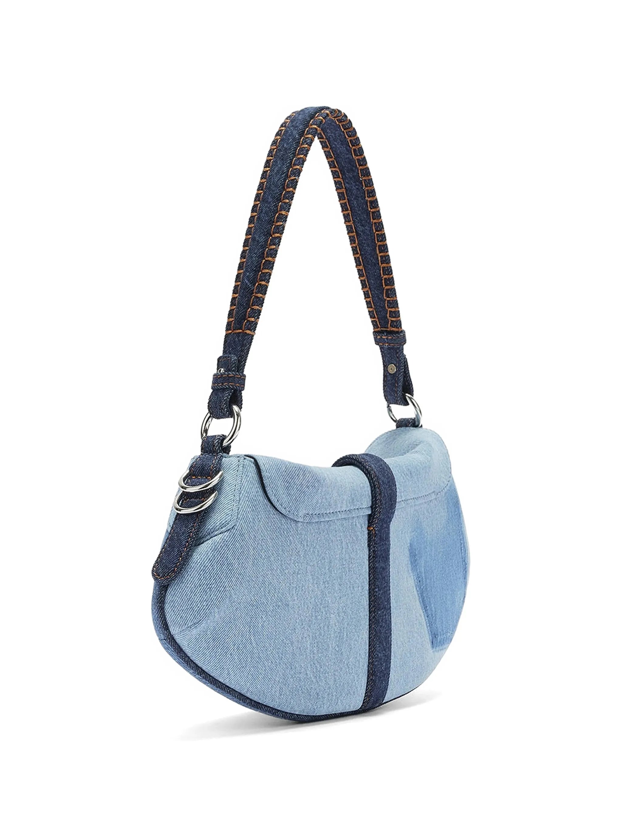 B-Kat logo-plaque denim tote bag