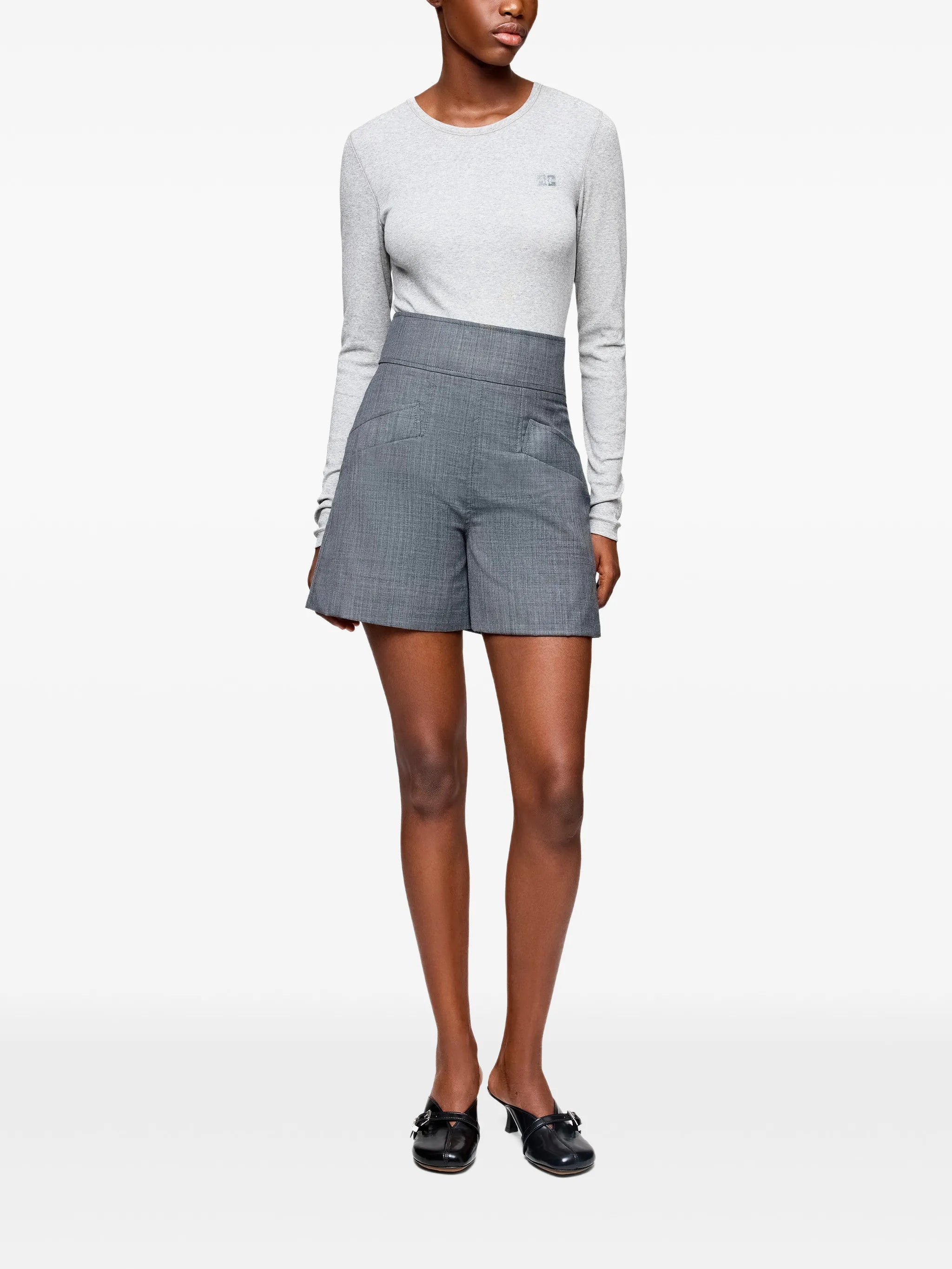mélange-effect shorts