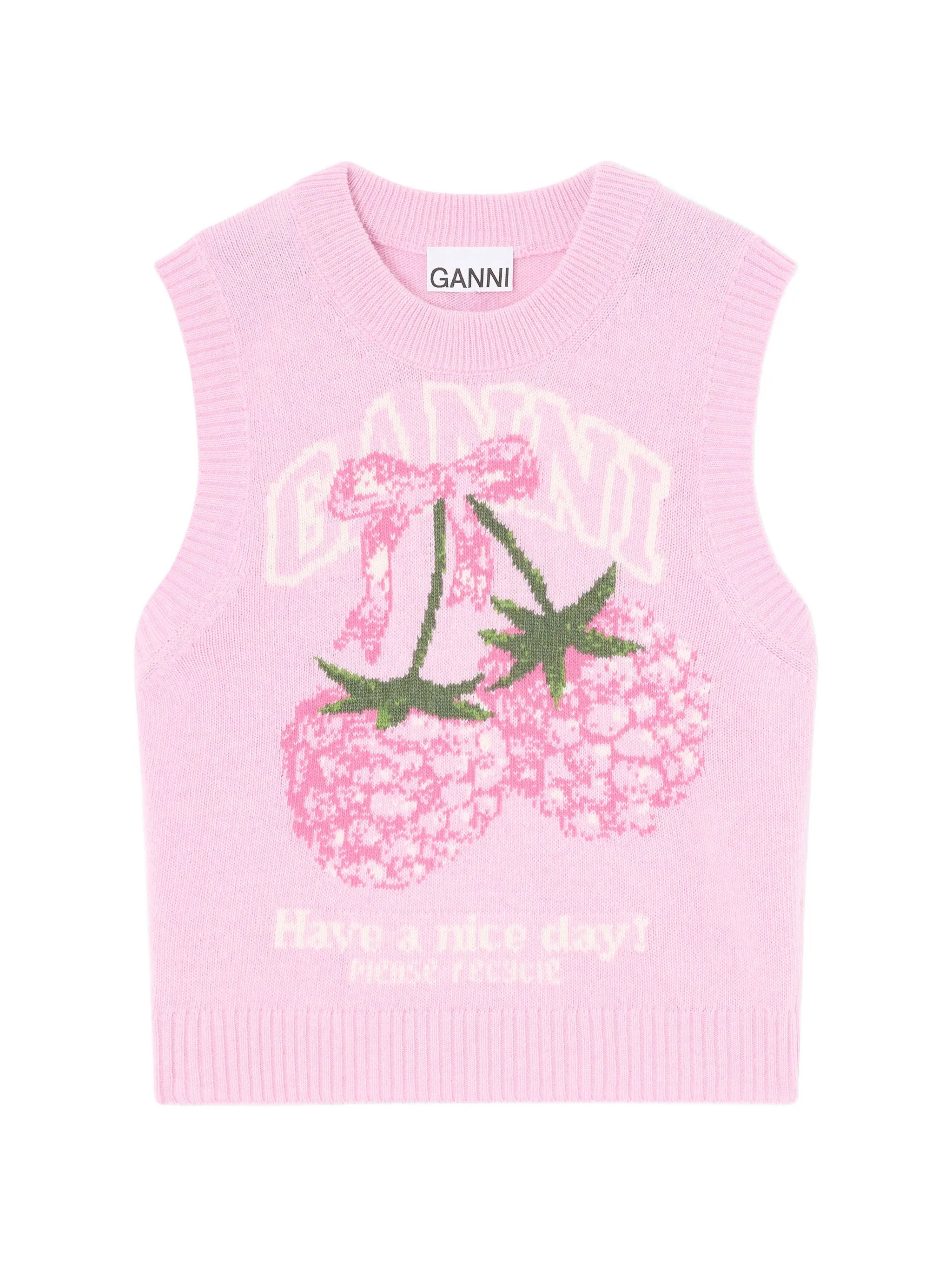 graphic knitted vest