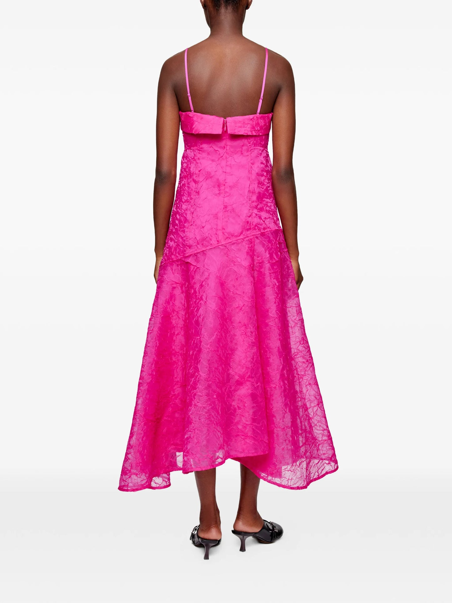 straps asymmetrical midi dress