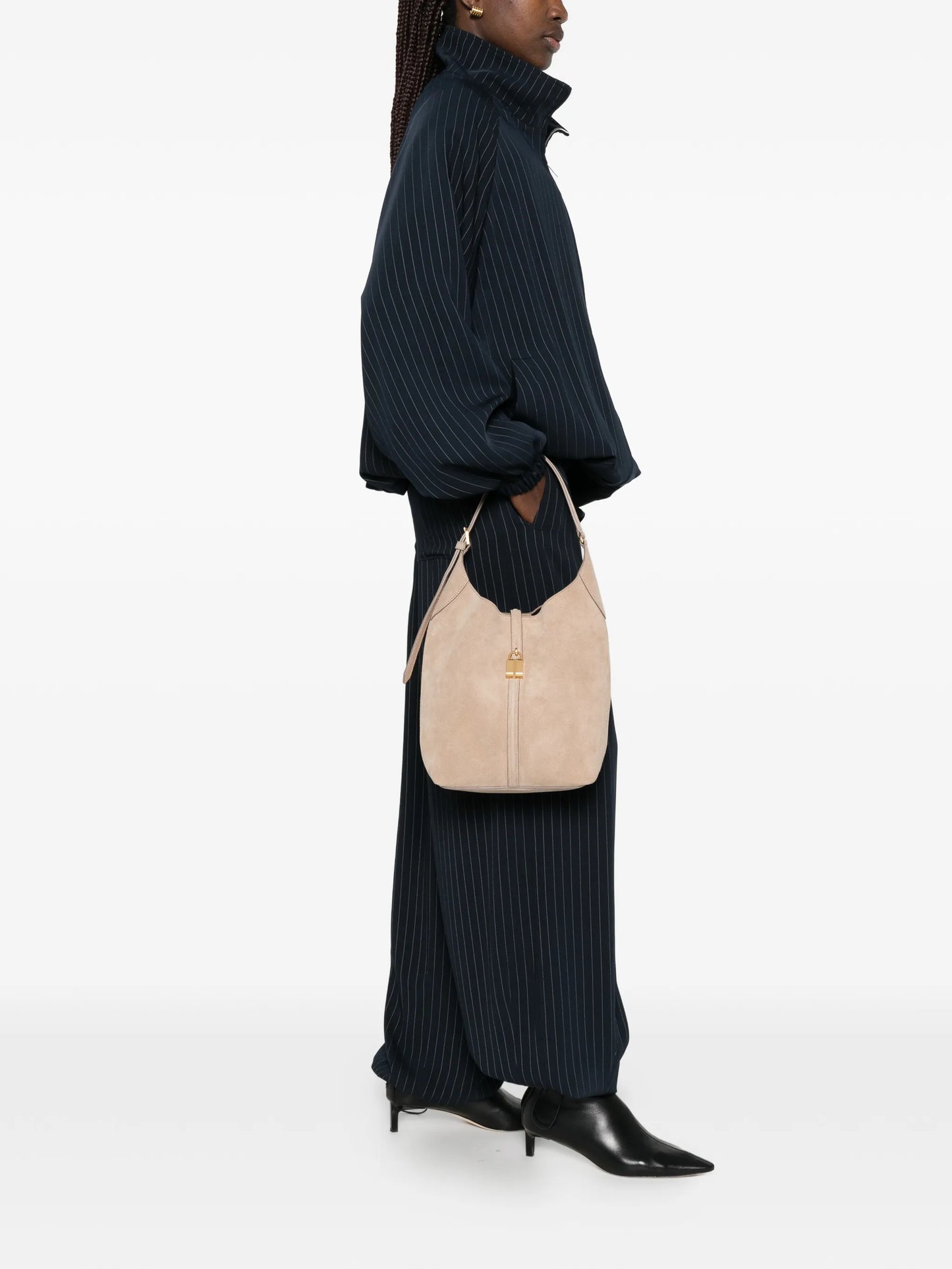 Siena suede bucket bag