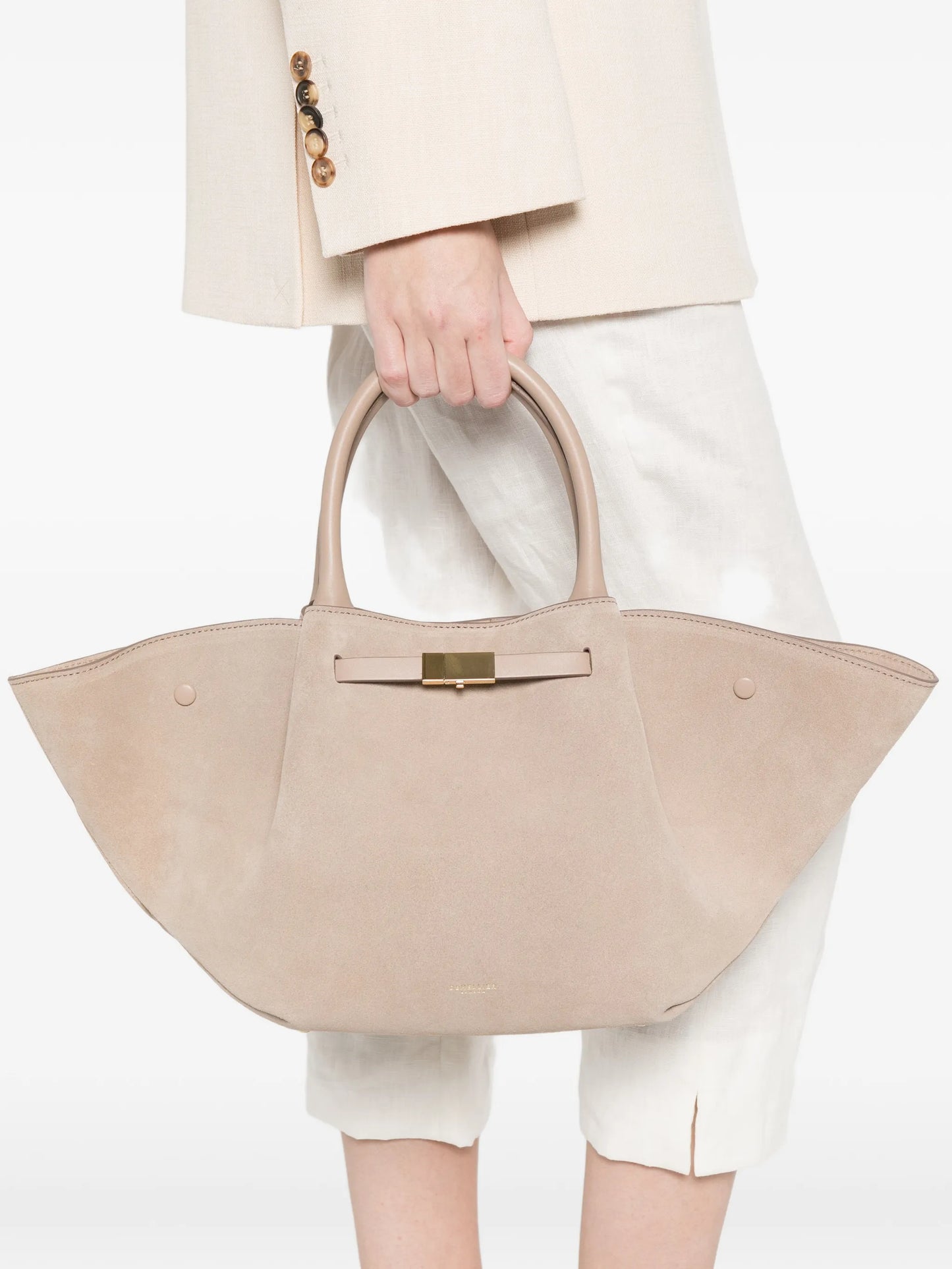 suede top tote bag
