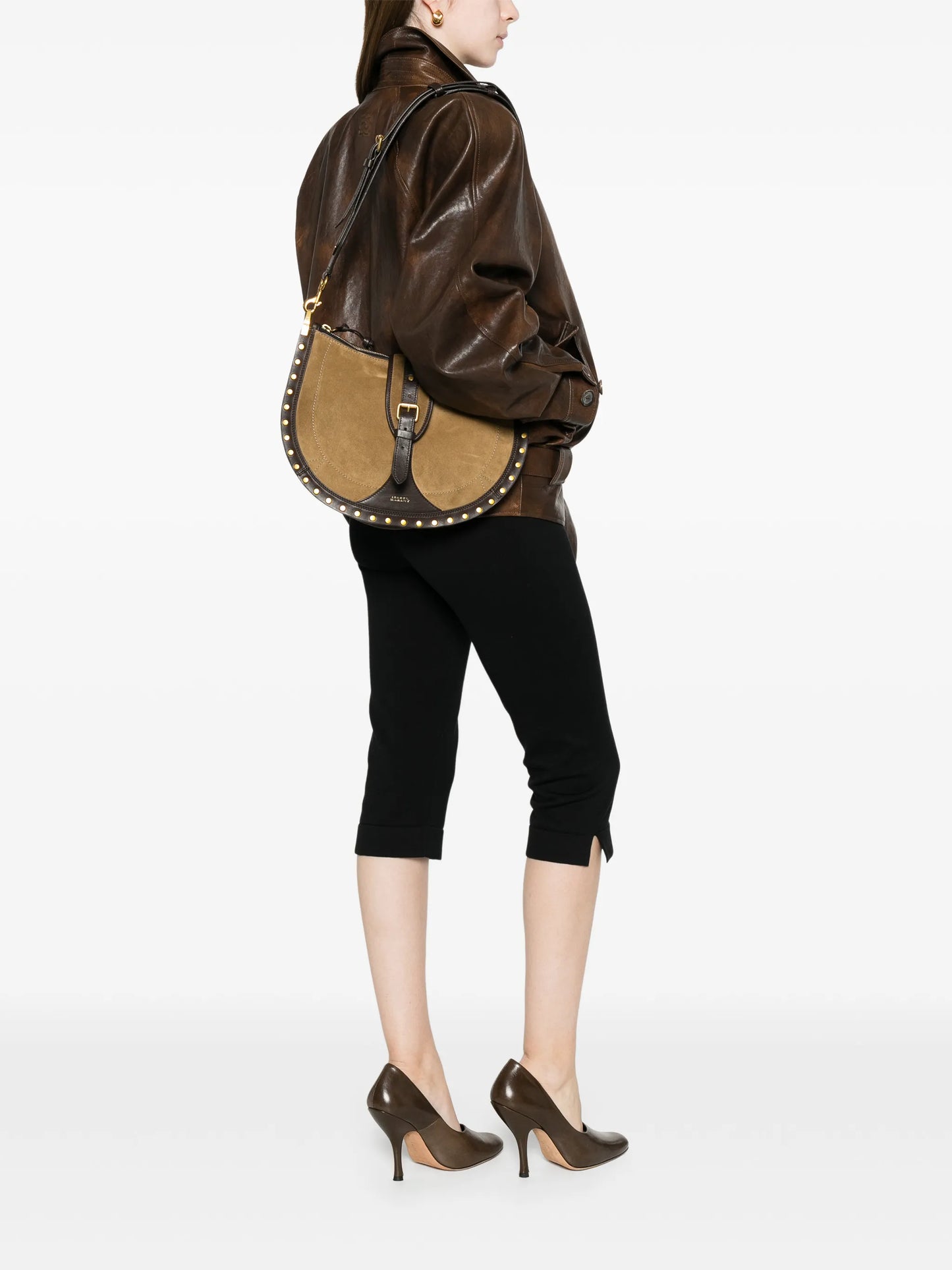 Oskan buckle leather shoulder bag