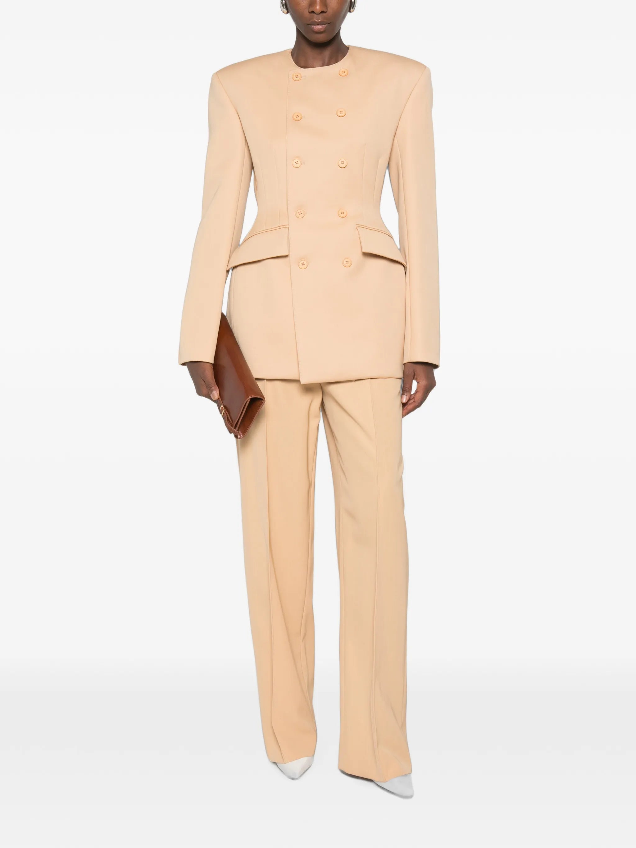 x RHW pleated palazzo pants