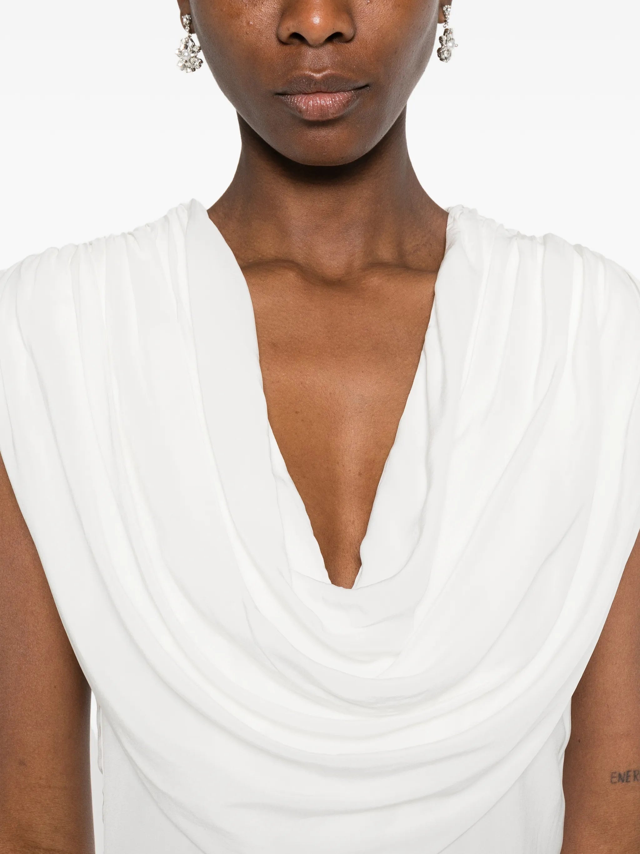 Maxi Waterfall sleeveless dress