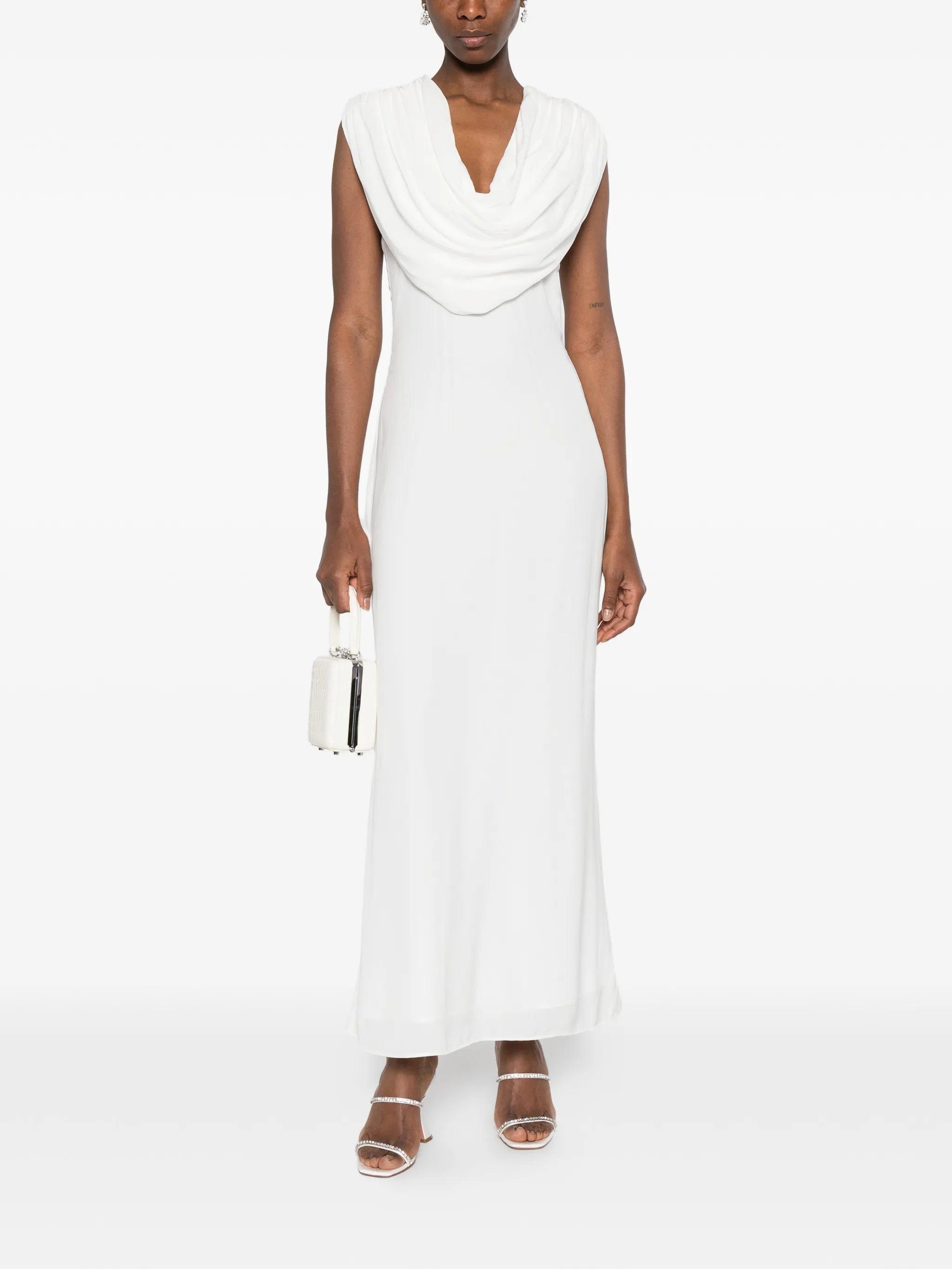 Maxi Waterfall sleeveless dress