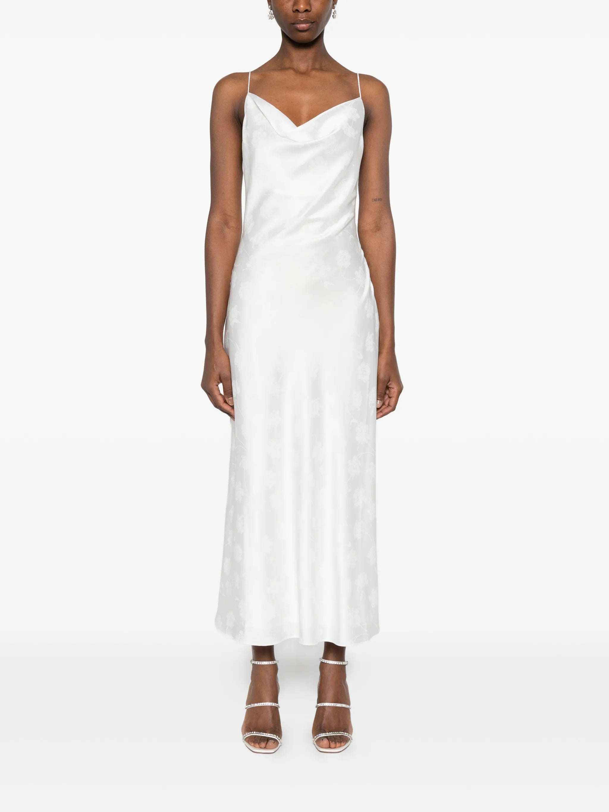 cowl-neck midi dress