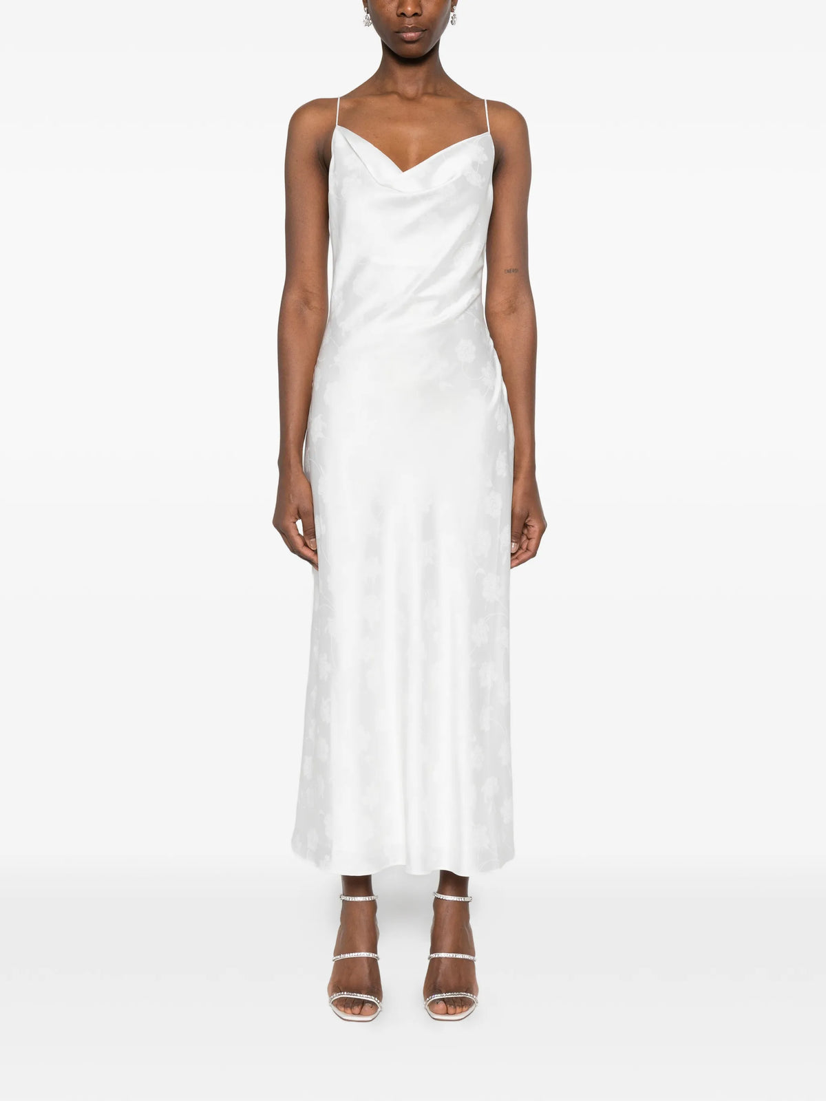 cowl-neck midi dress