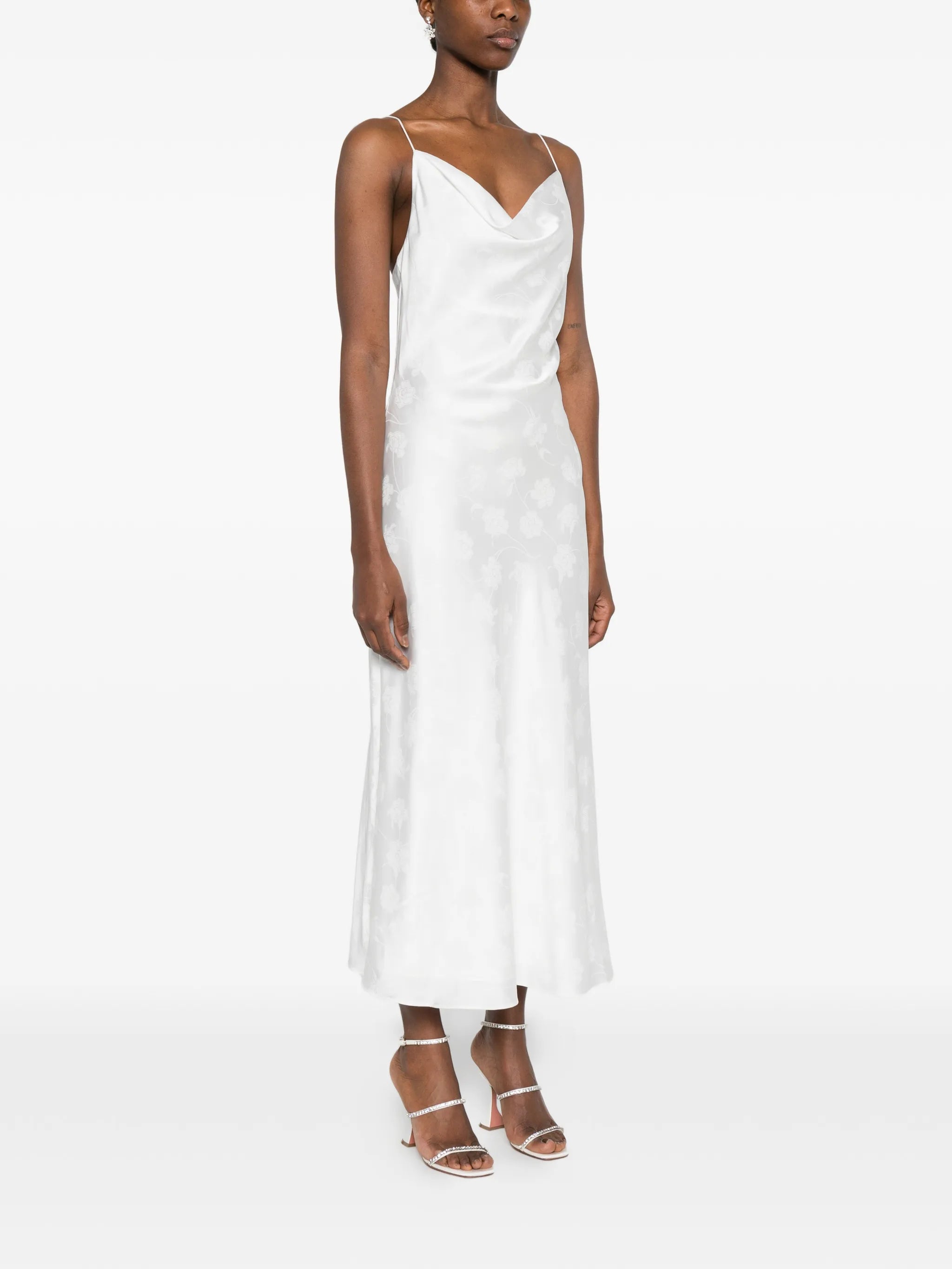 cowl-neck midi dress