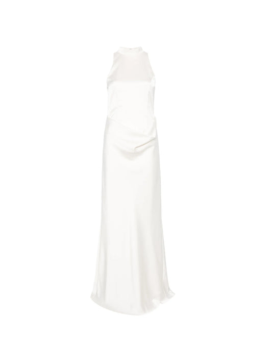 high-neck maxi dress