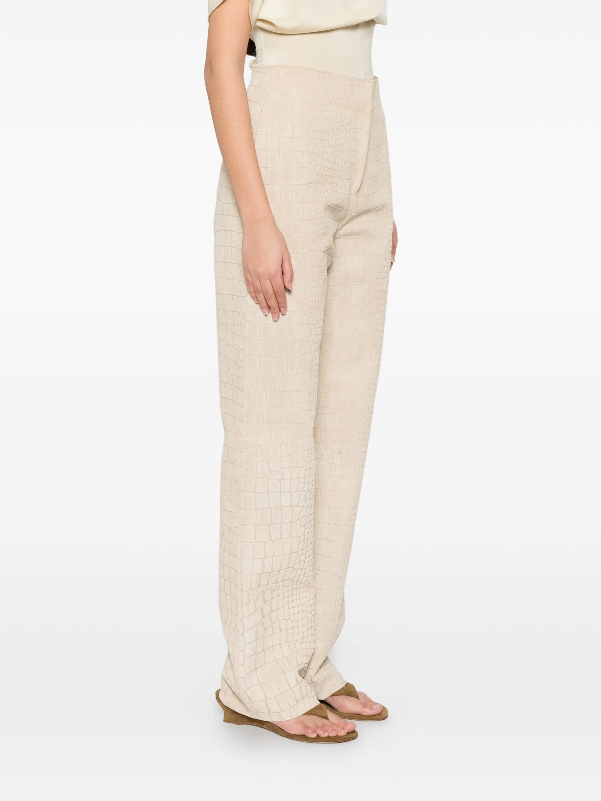 Tieve croc-effect trousers