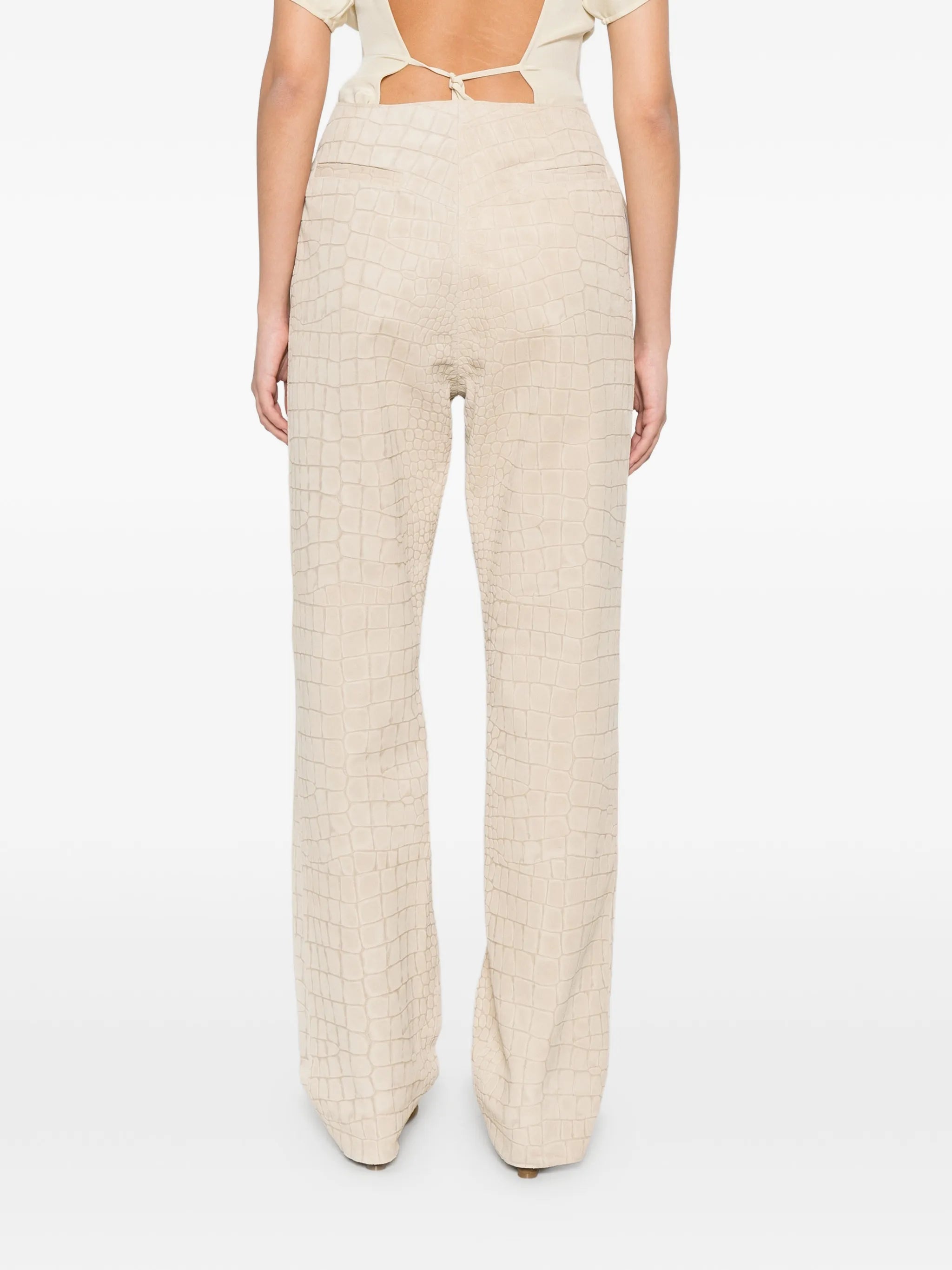 Tieve croc-effect trousers