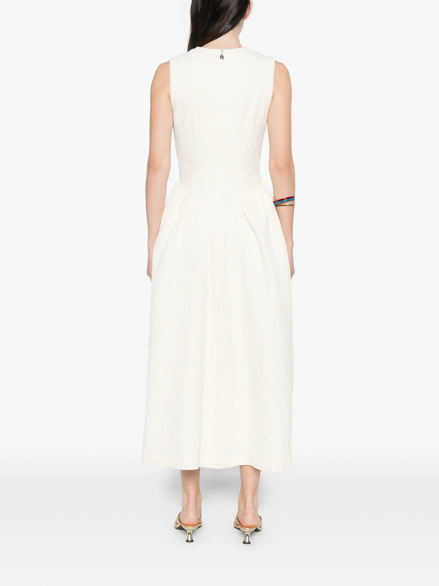 round-neck midi dress