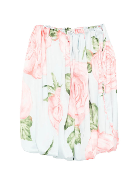 floral strapless mini dress