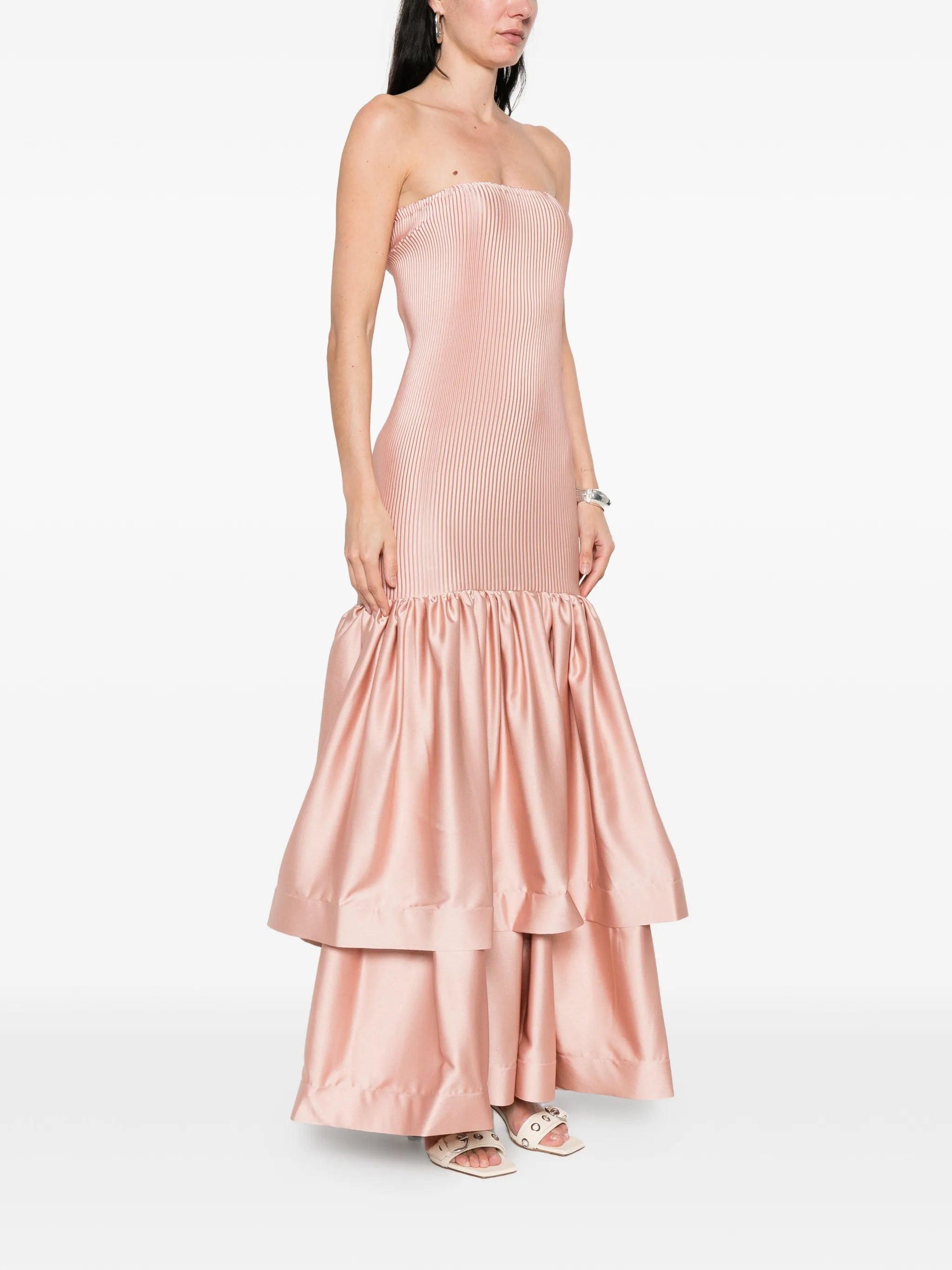 Elevate Gown pleated tiered gown