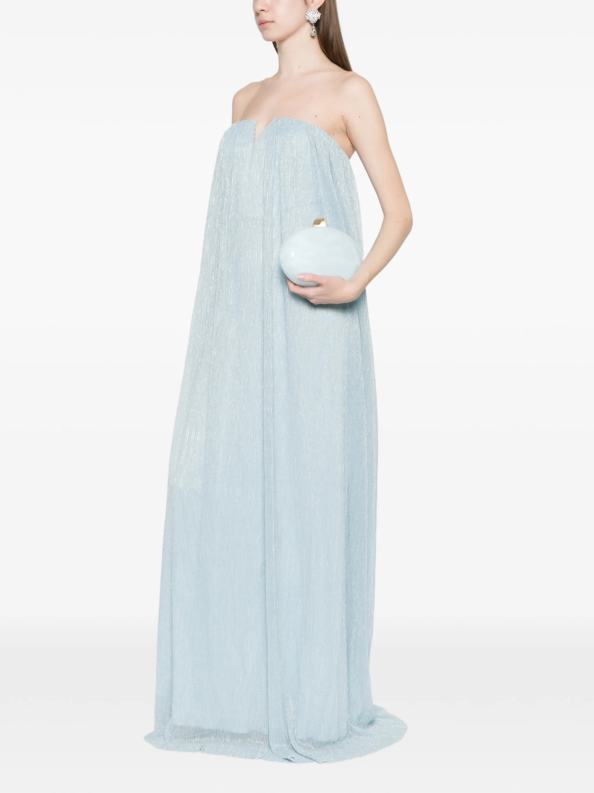 Aphrodite pleated V-neck maxi dress