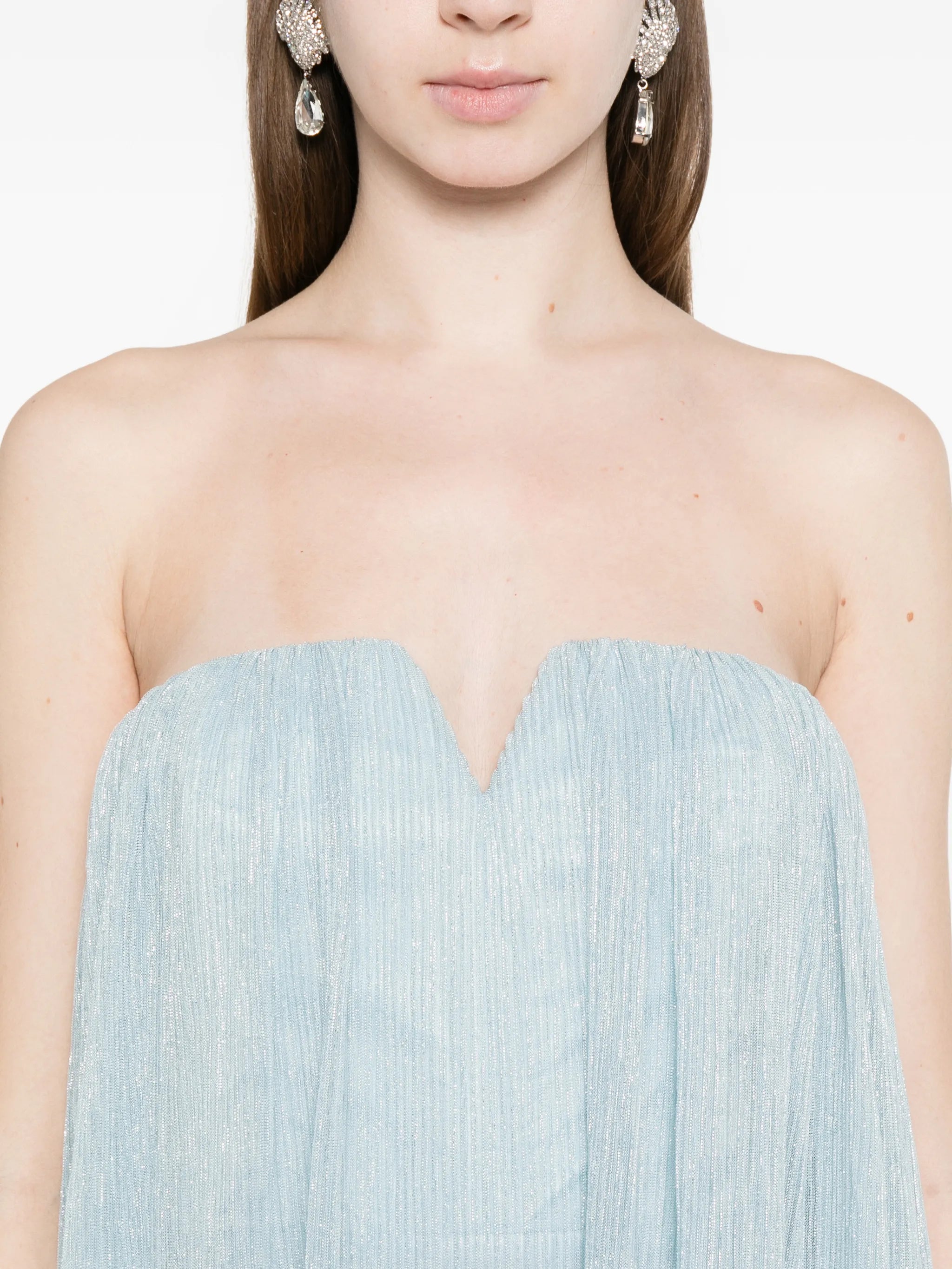 Aphrodite pleated V-neck maxi dress
