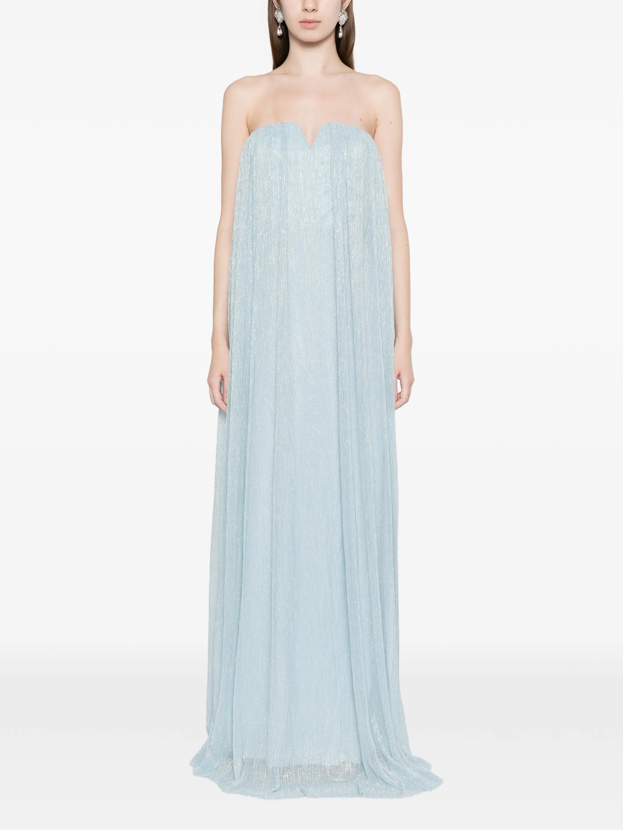 Aphrodite pleated V-neck maxi dress