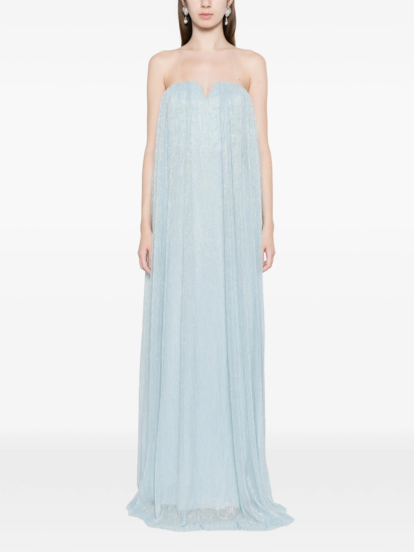 Aphrodite pleated V-neck maxi dress