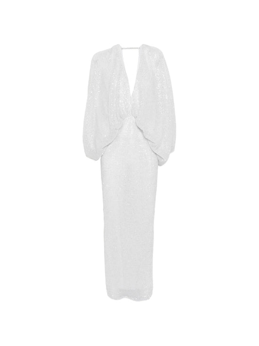 sequin ruched maxi dress