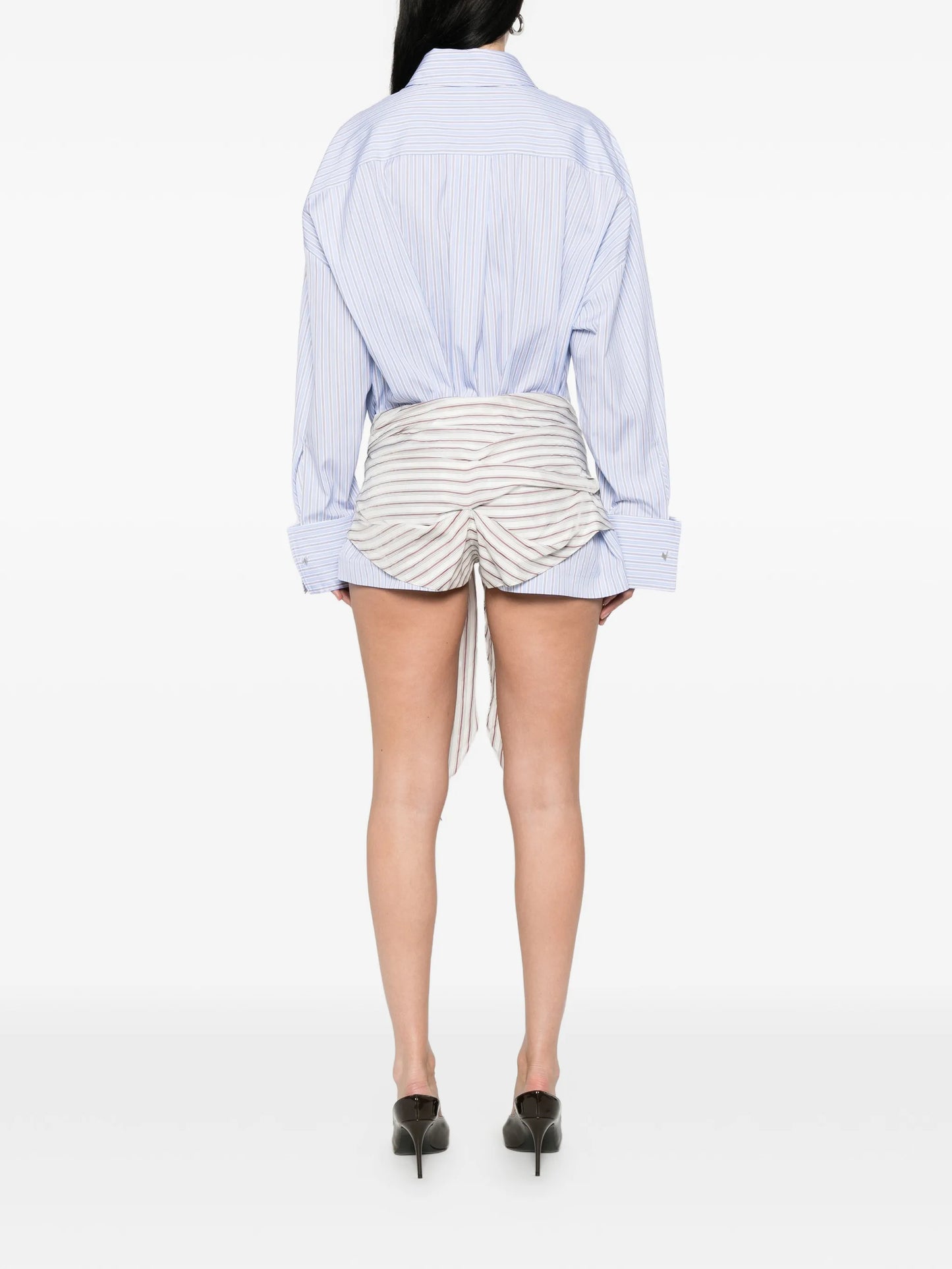 striped-pattern mini dress