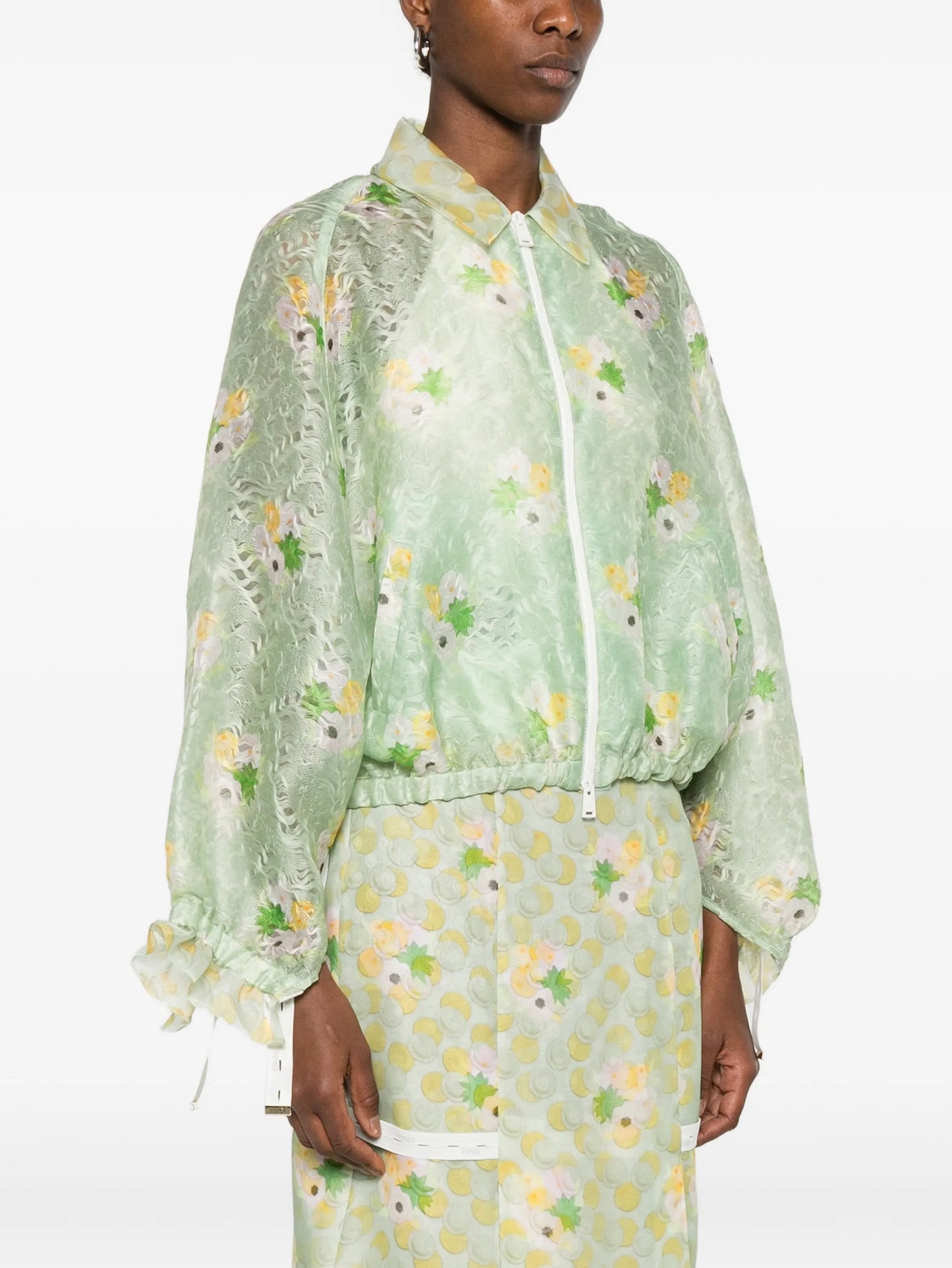 floral lace blouson