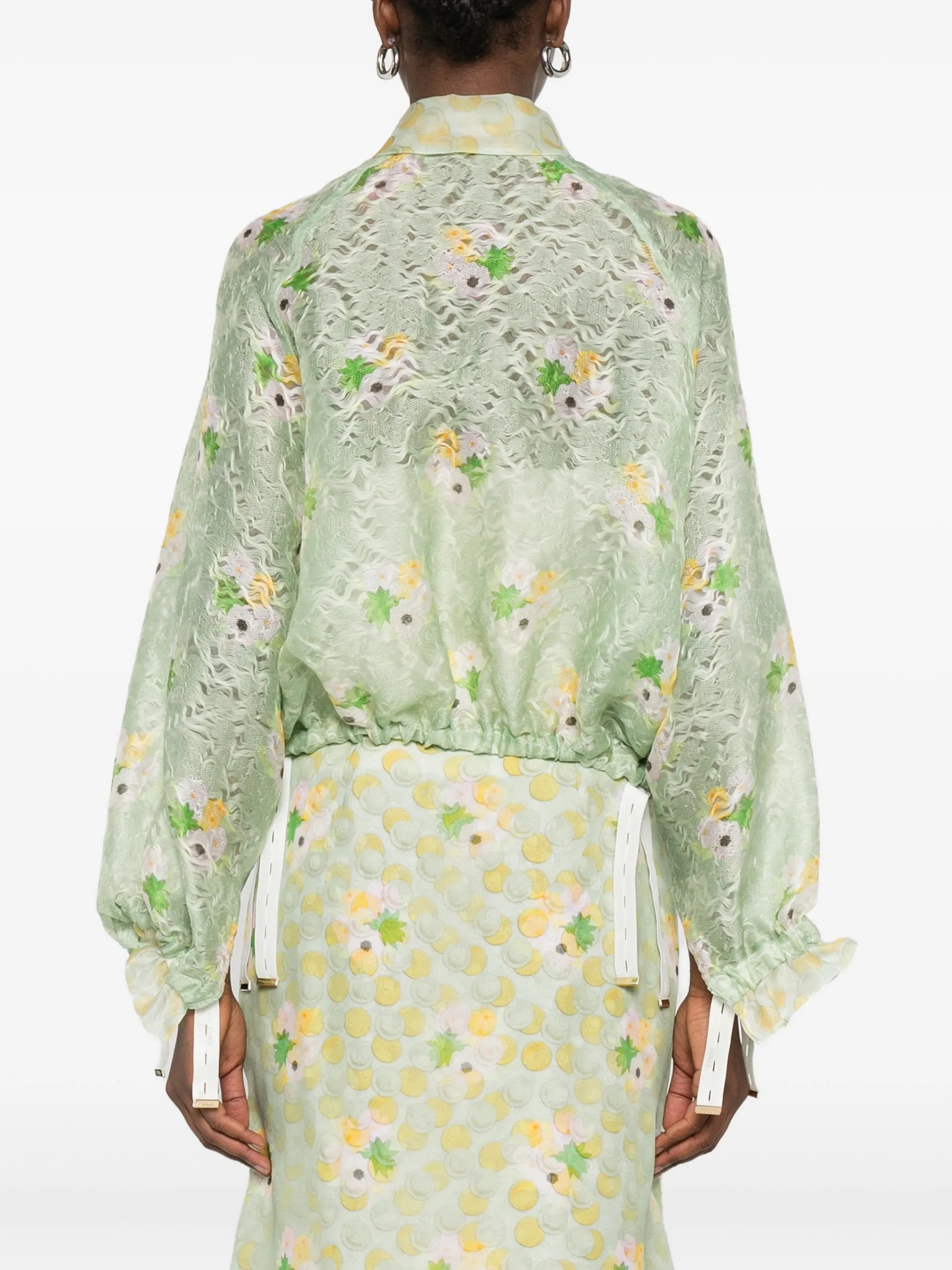 floral lace blouson