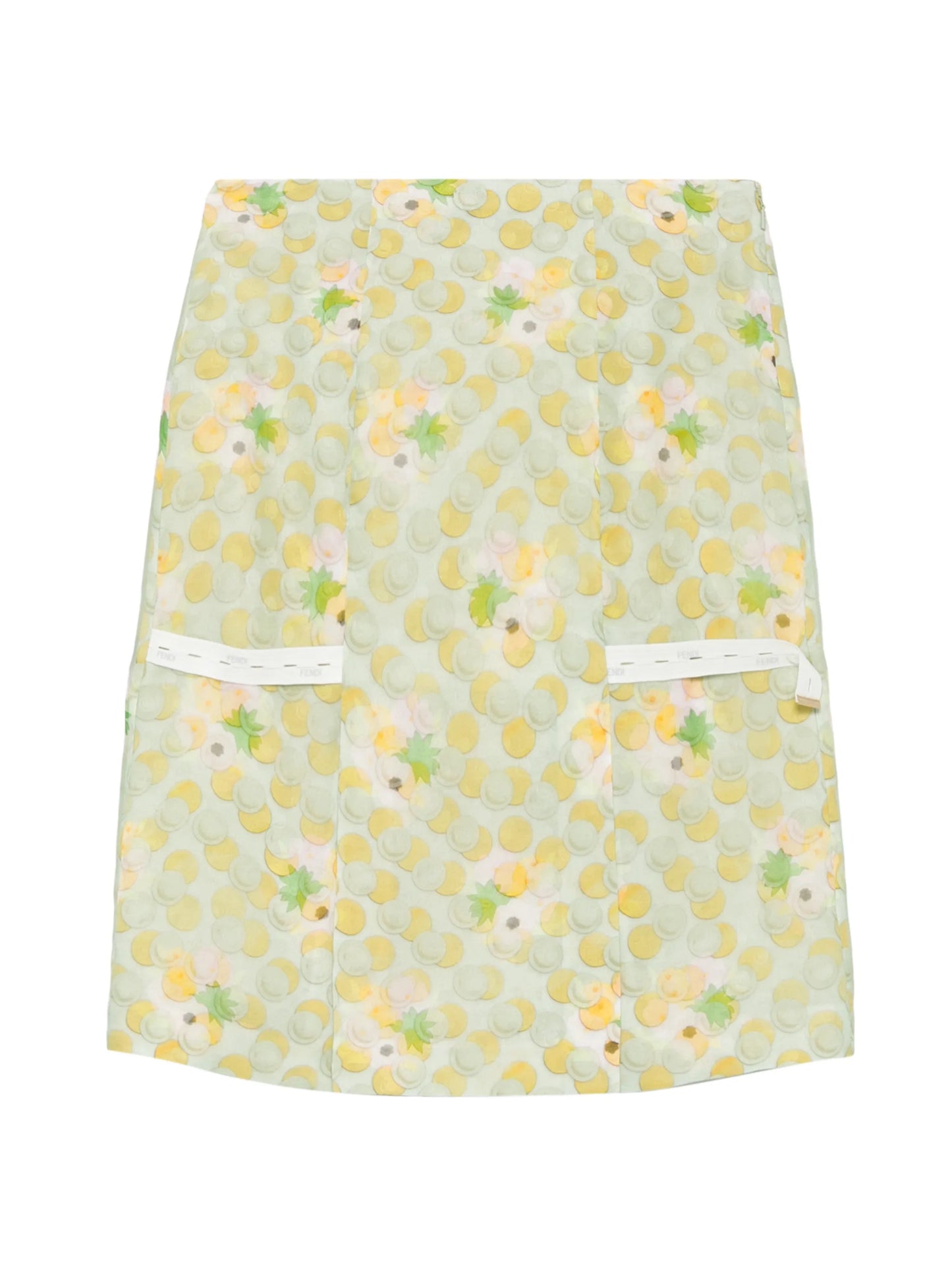 floral-print pocket midi skirt