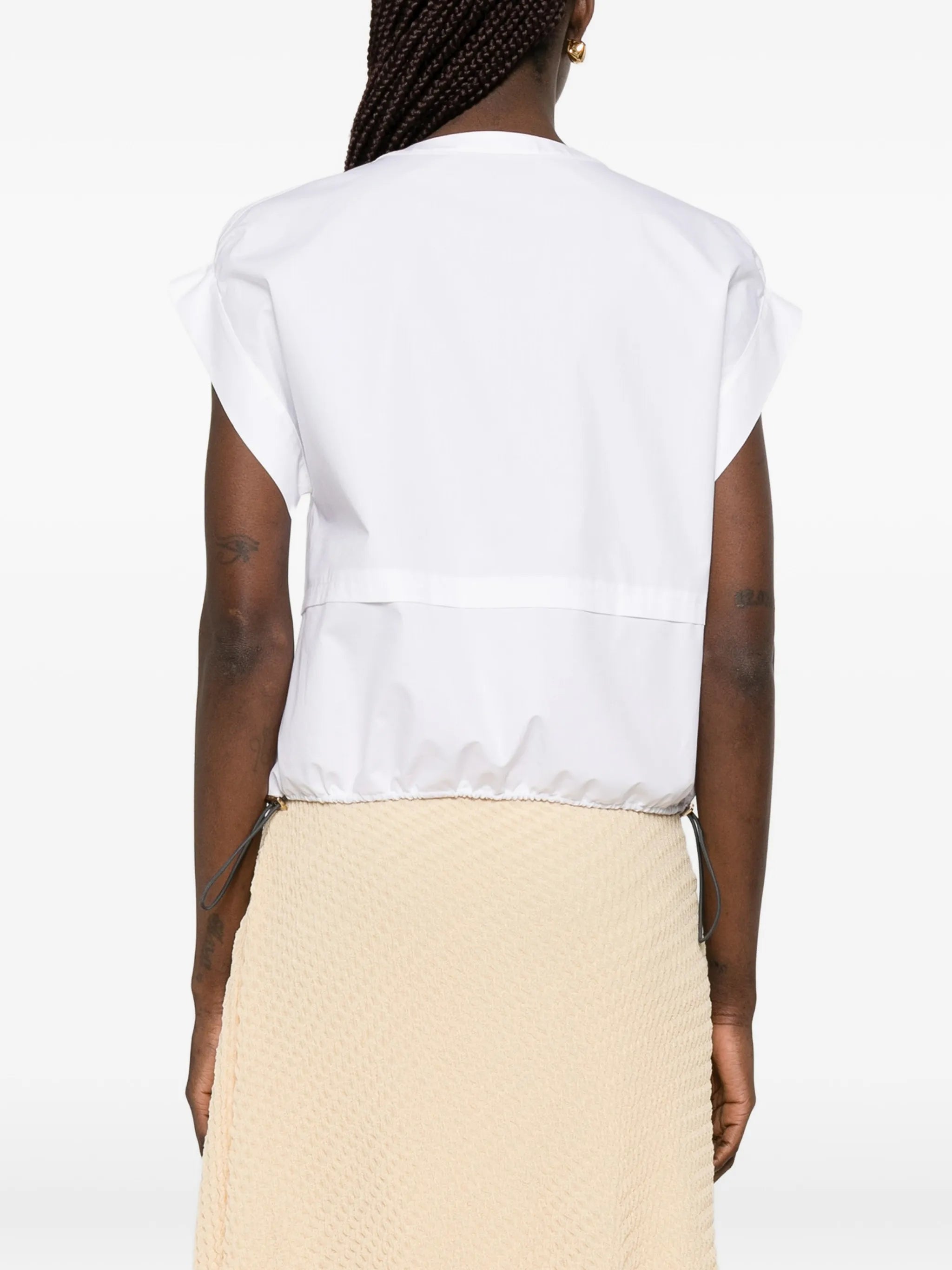 drawstring-hem blouse