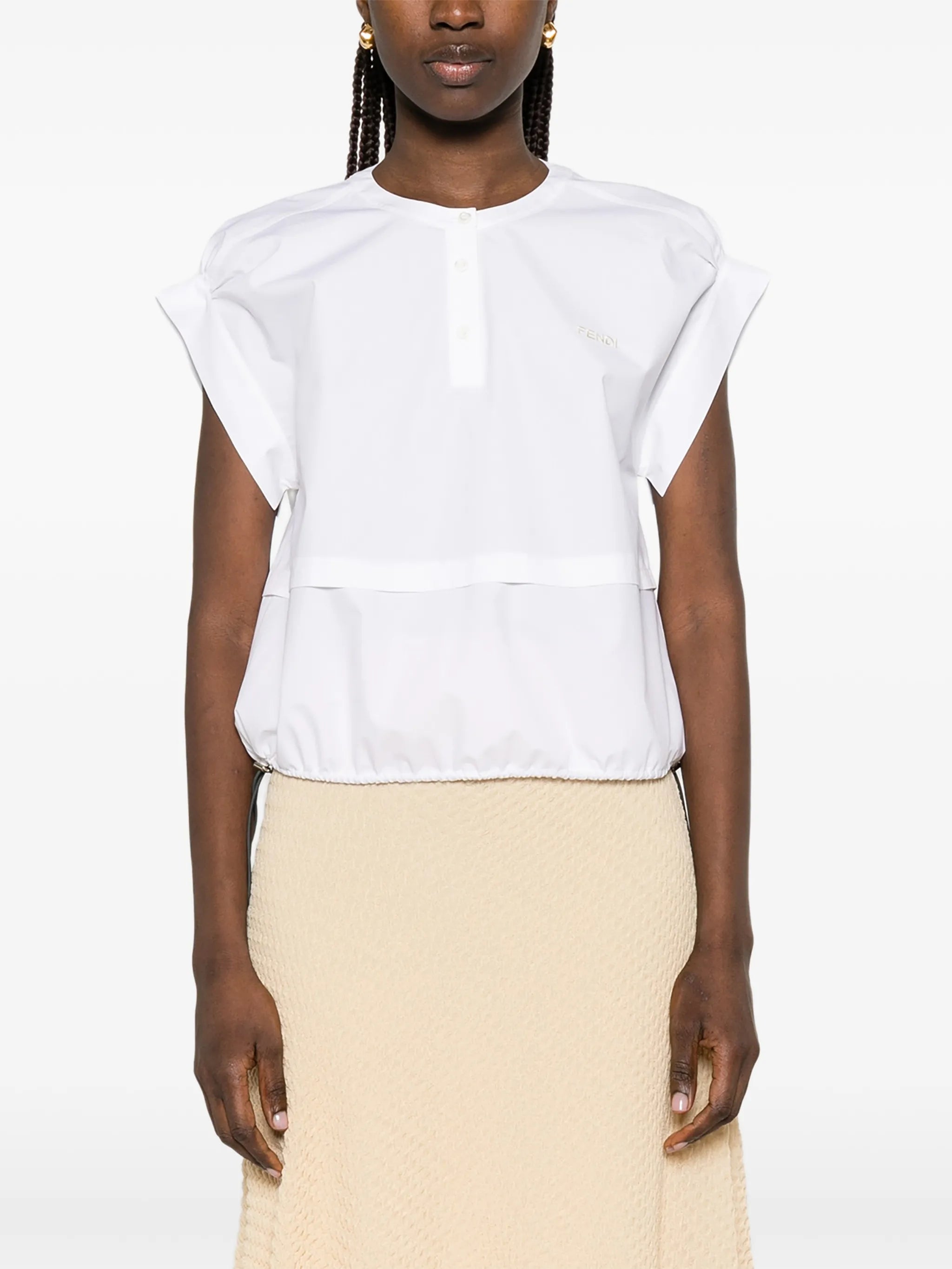 drawstring-hem blouse