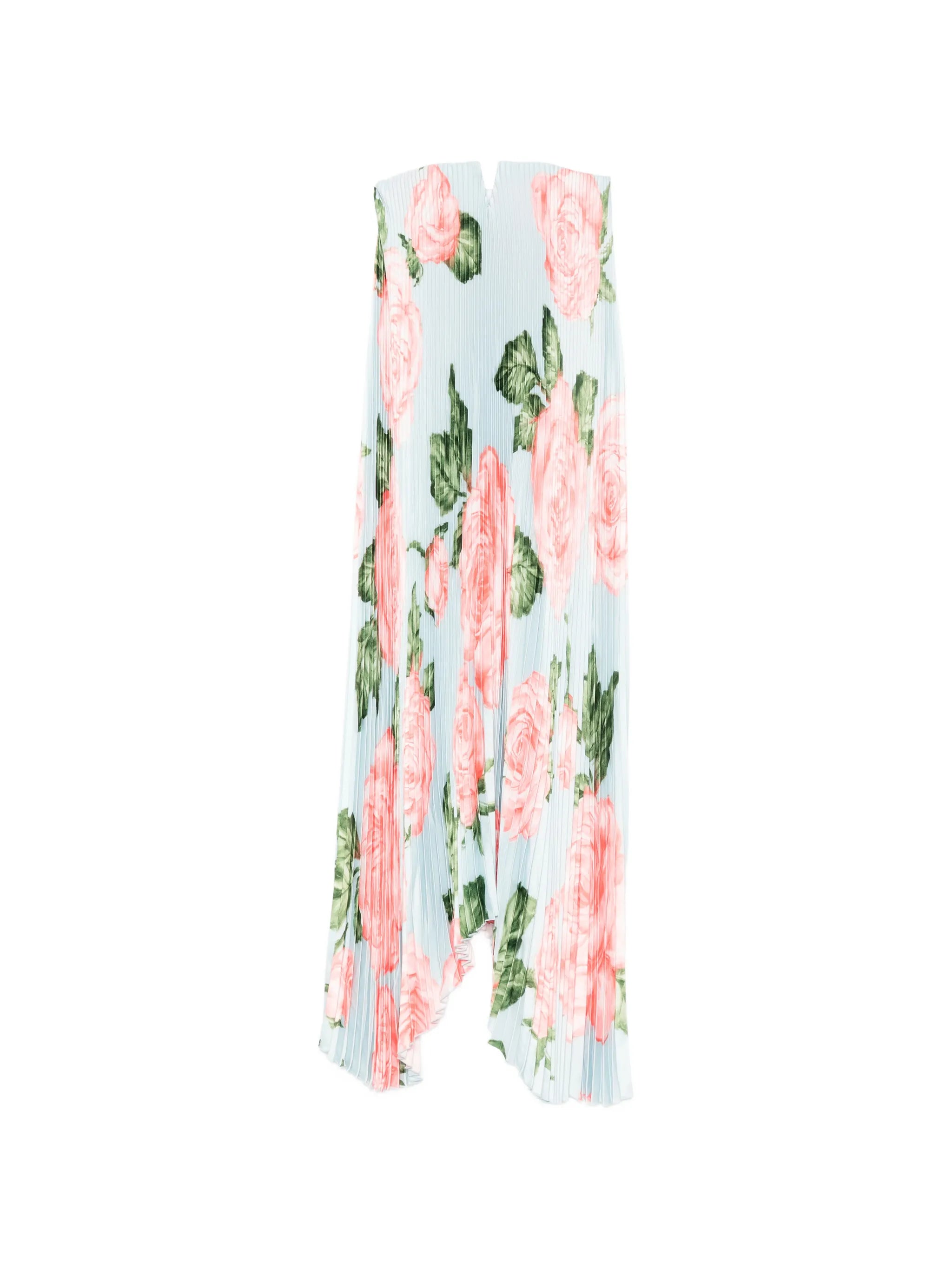 floral pleated maxi dress
