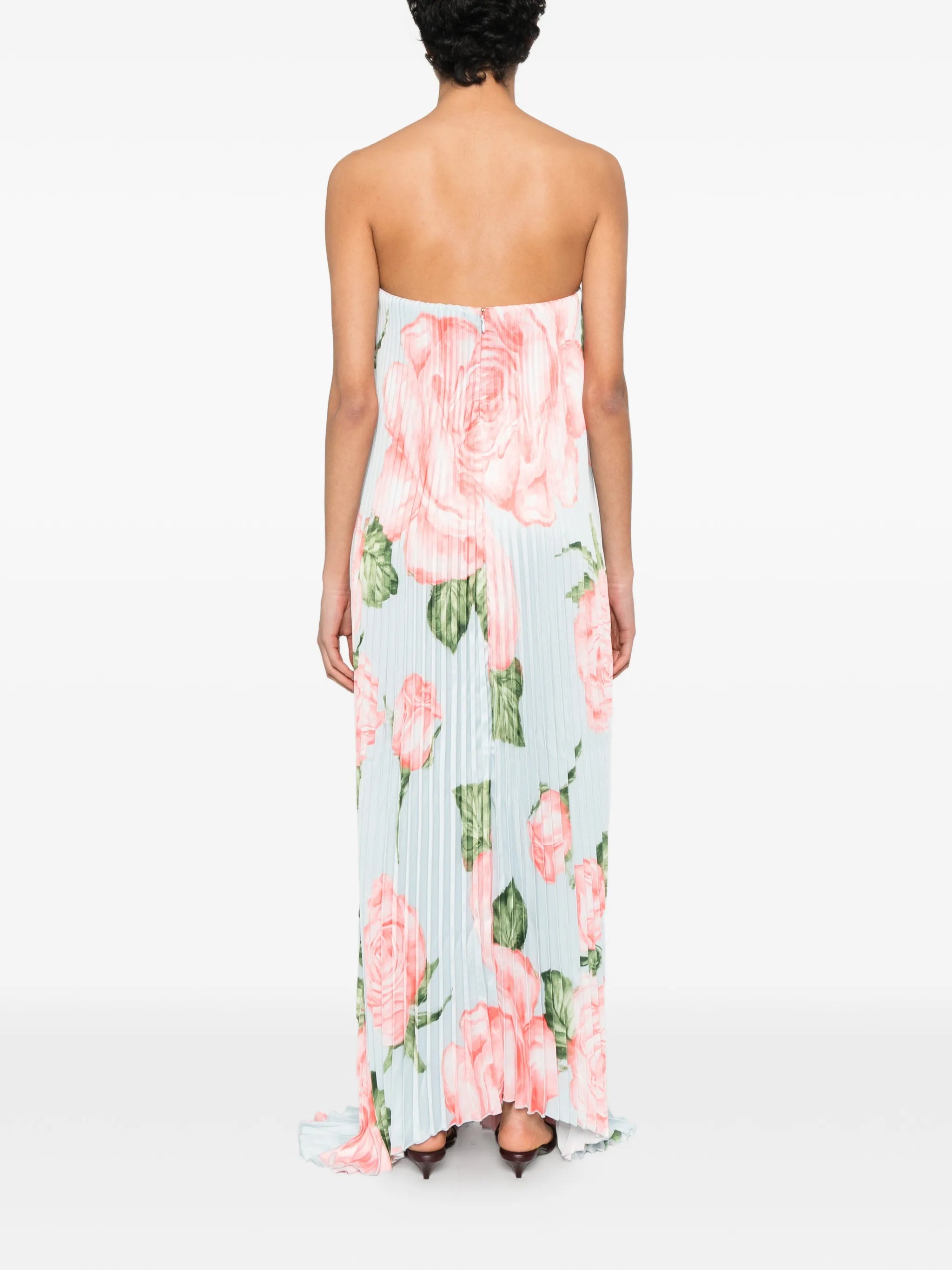 floral pleated maxi dress