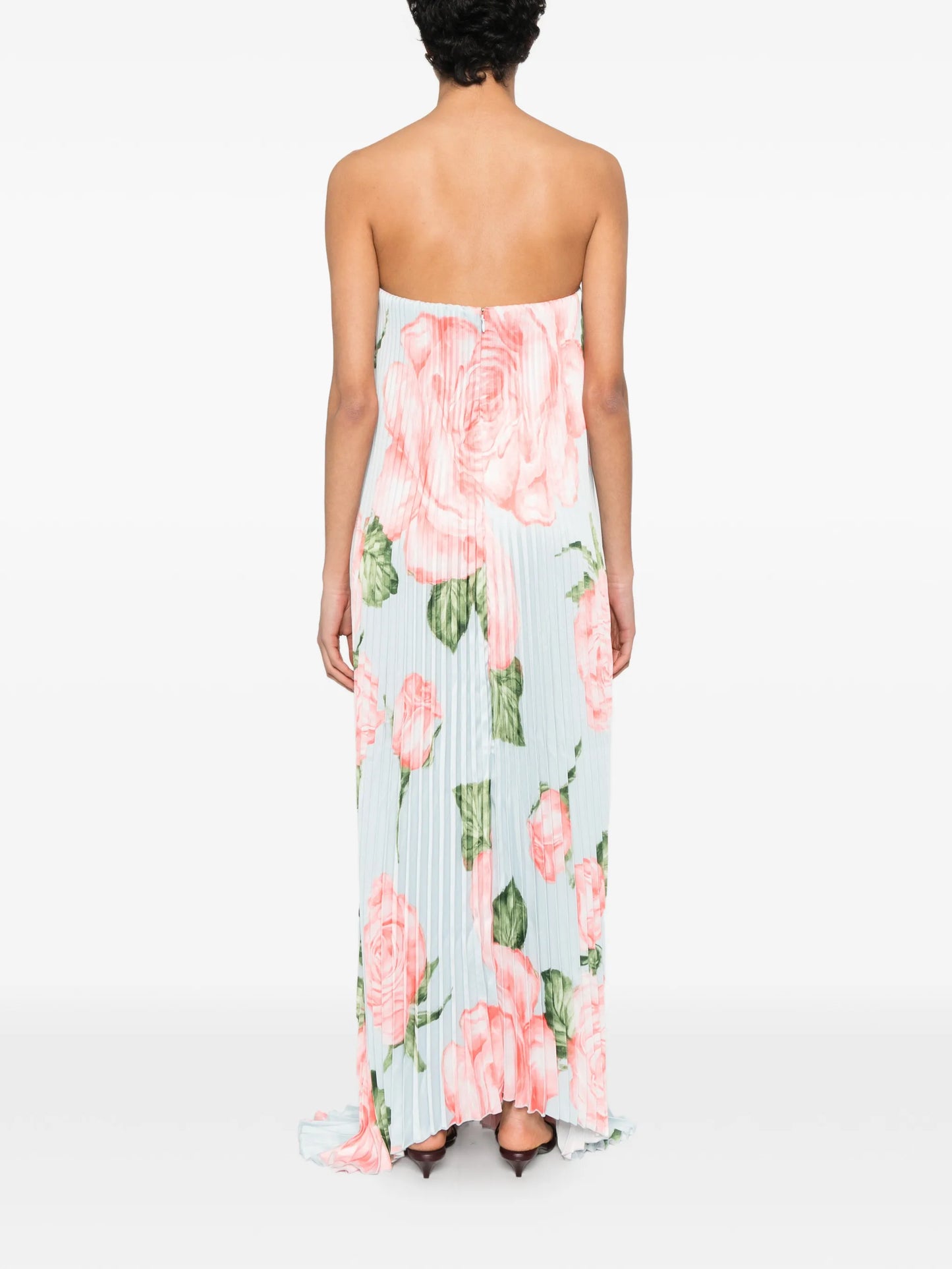 floral pleated maxi dress