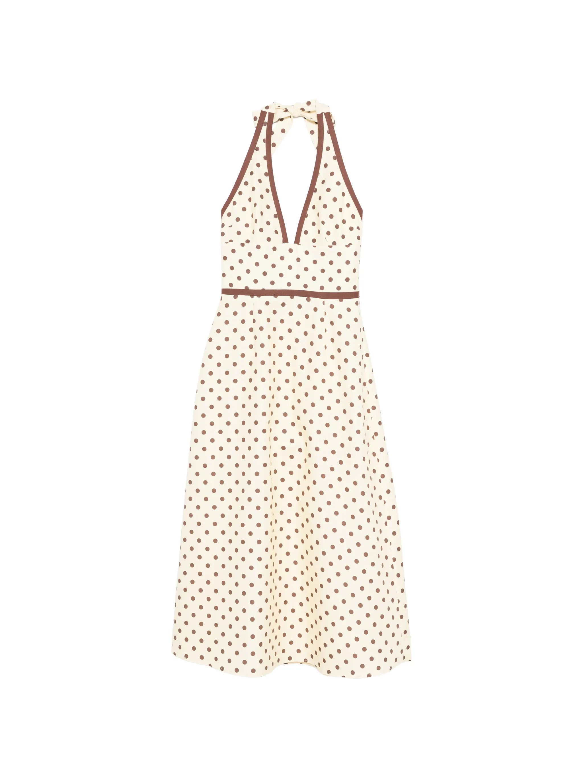 Bowie polka-dot V-neck midi dress