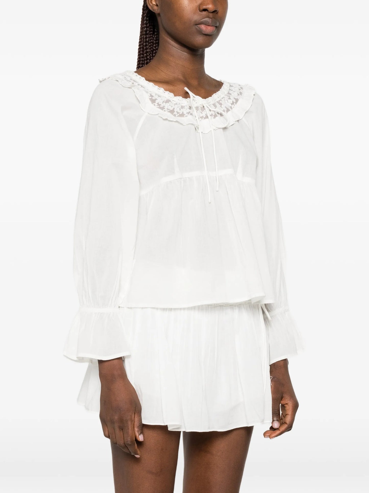 Danielle lace-trim blouse