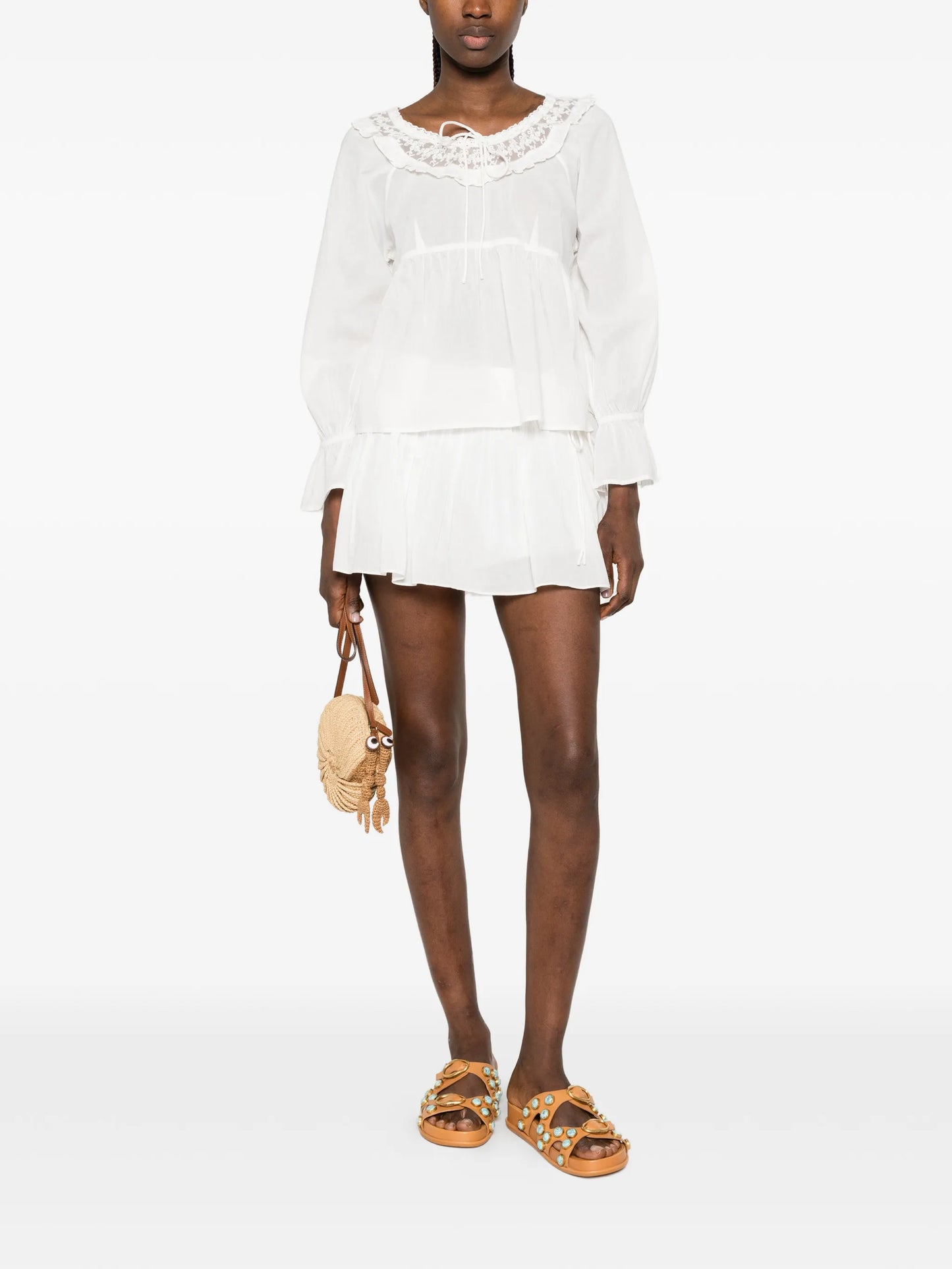 Danielle lace-trim blouse