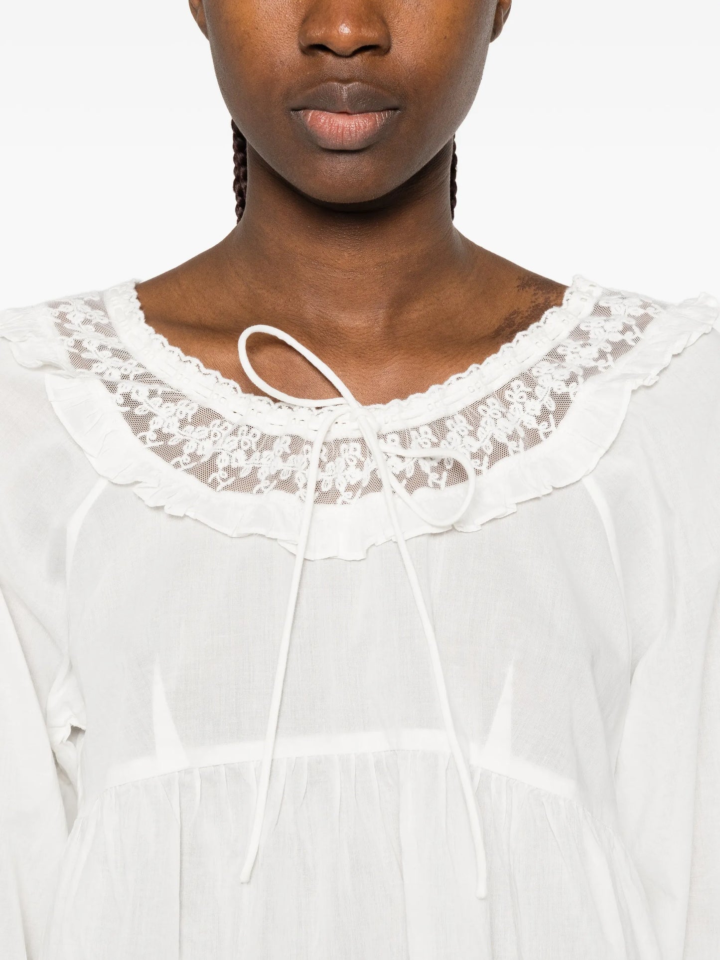 Danielle lace-trim blouse