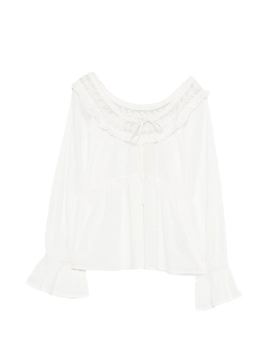 Danielle lace-trim blouse