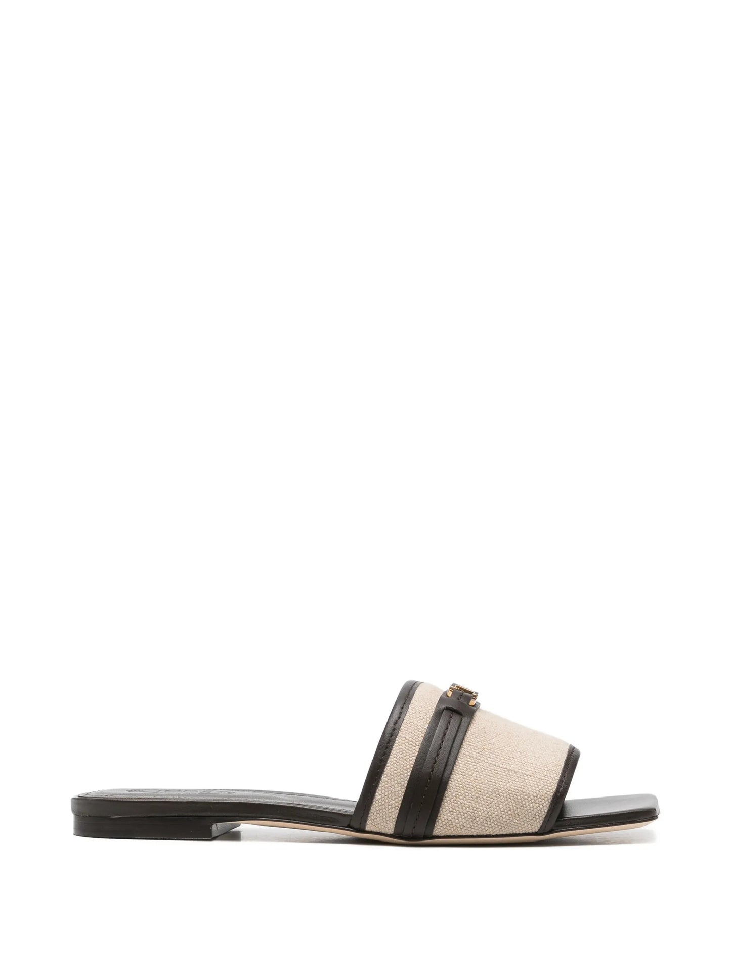 T Timeless leather-trimmed sandals