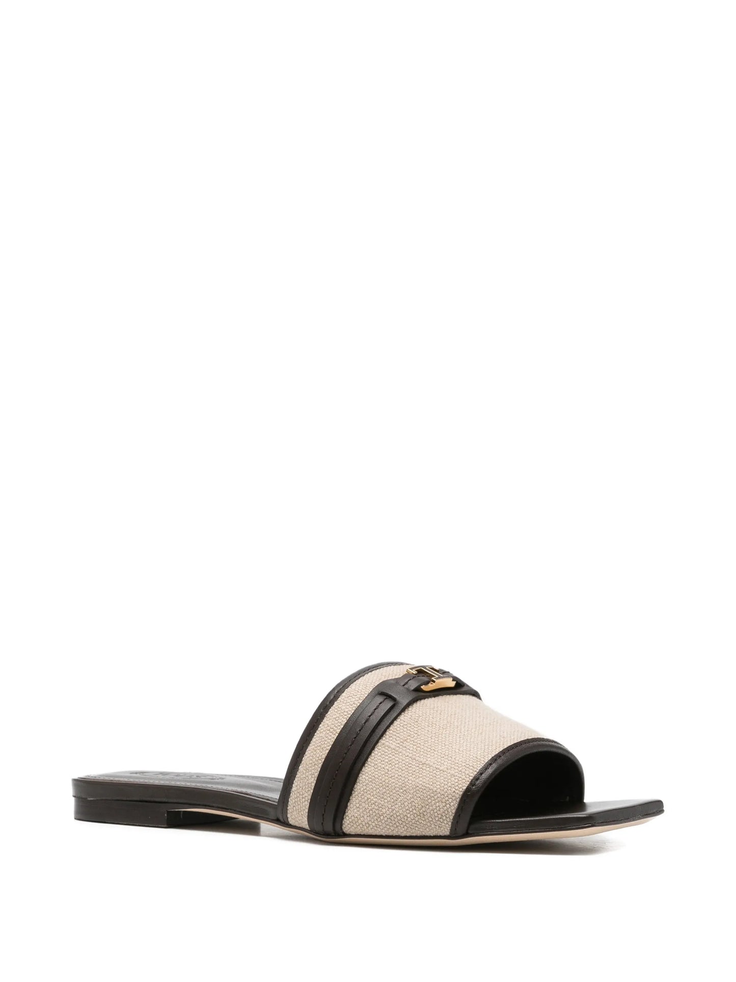 T Timeless leather-trimmed sandals