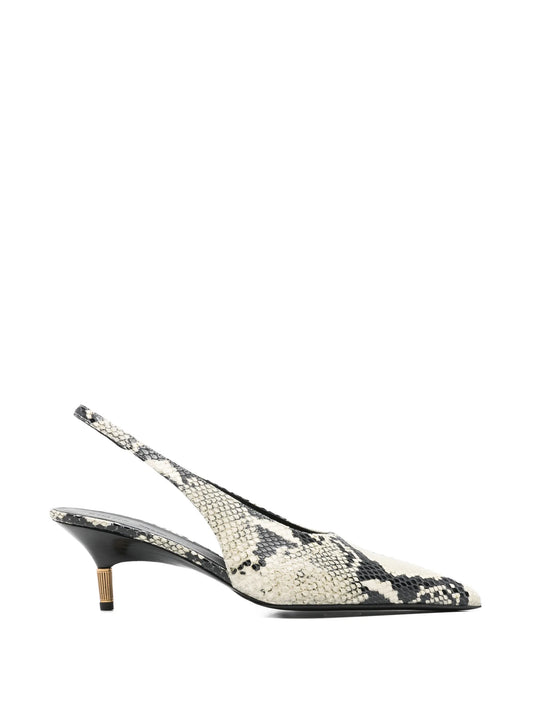 Bella python-embossed leather pumps