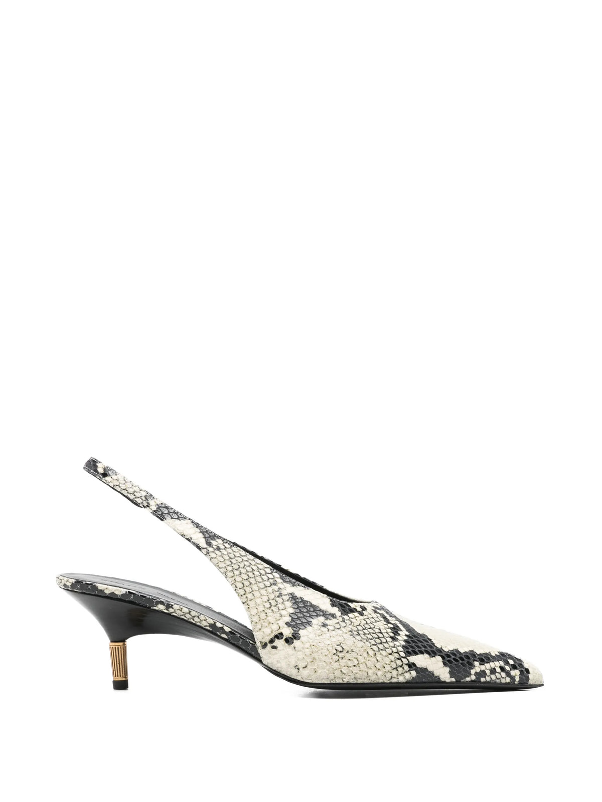 Bella python-embossed leather pumps