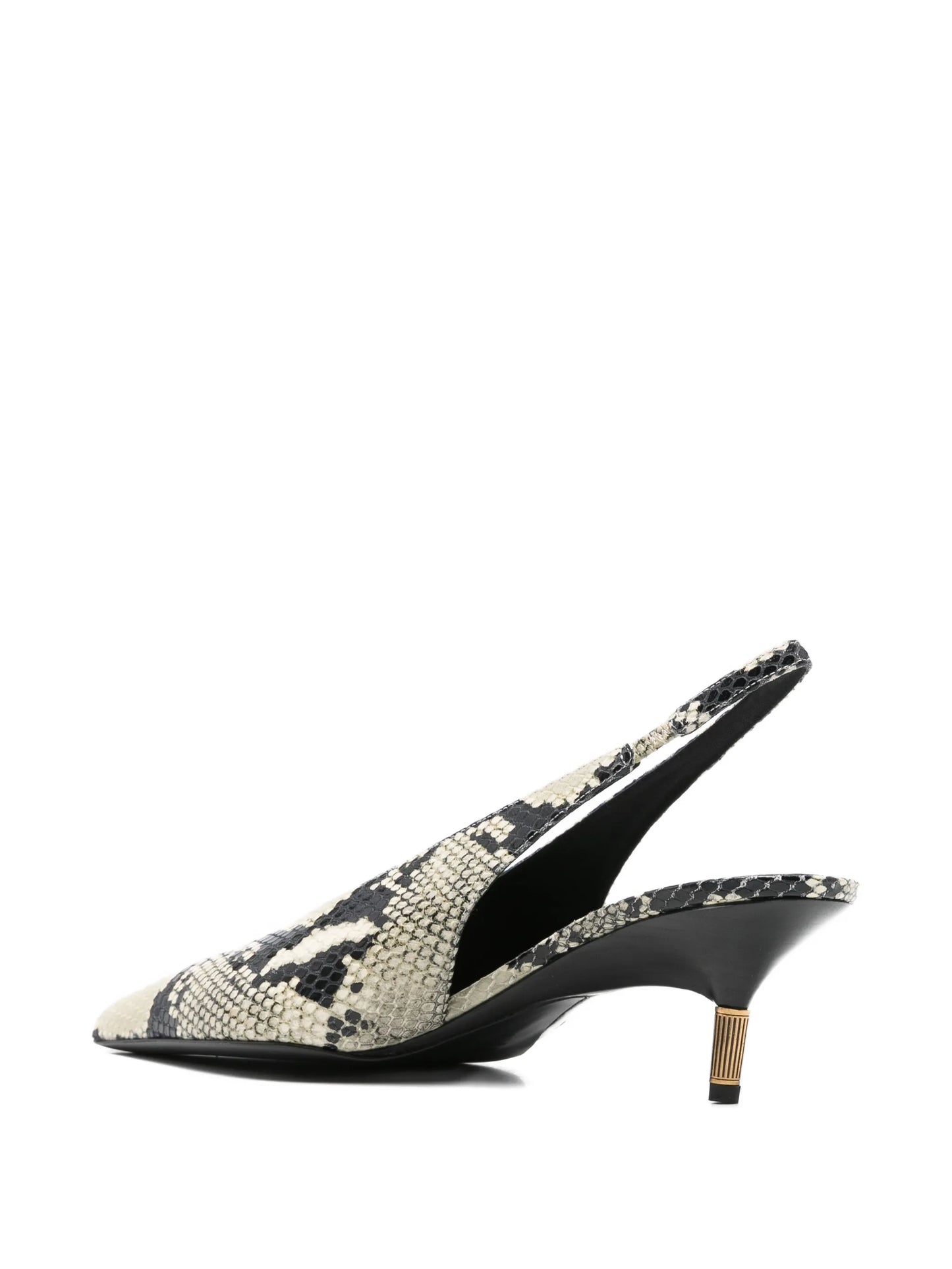 Bella python-embossed leather pumps