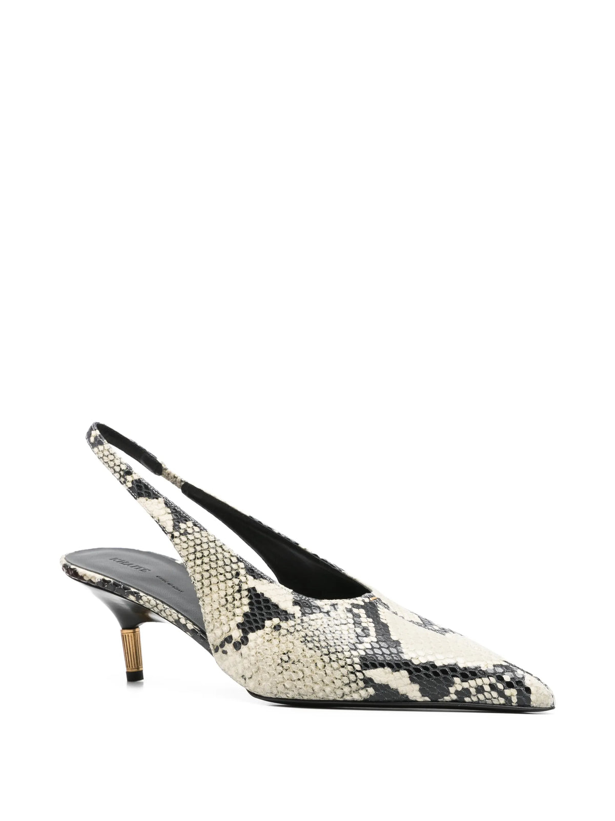 Bella python-embossed leather pumps